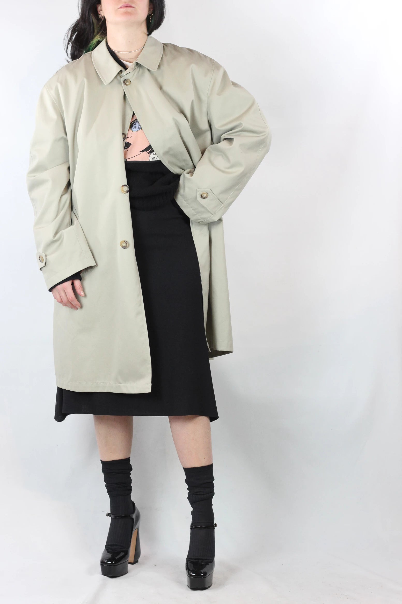 Greige Trench Coat