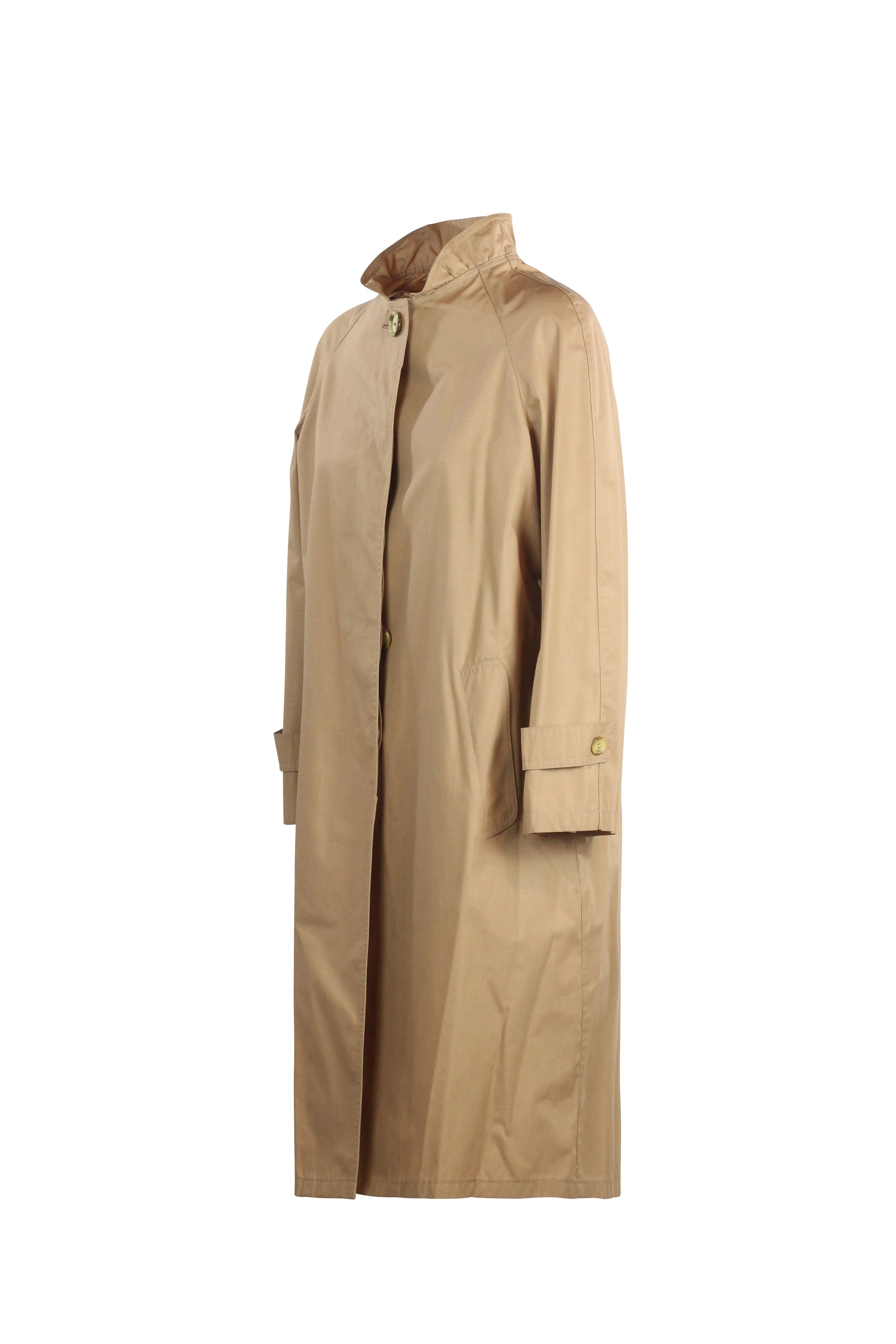 Honey Trench Coat with Ruched Collar