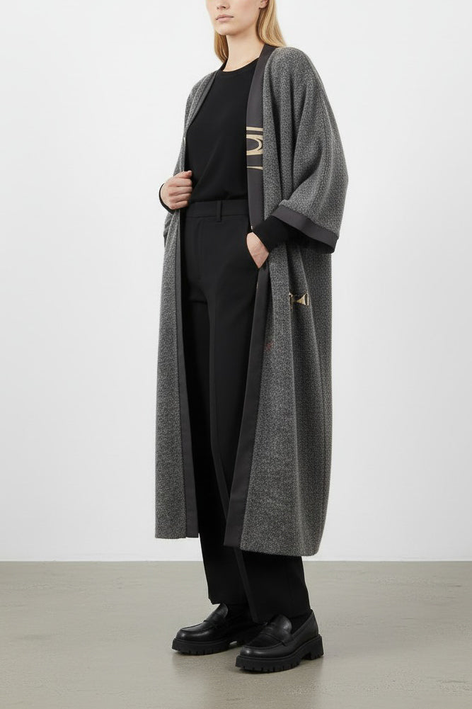 Wool & Silk Double Face Kimono Coat