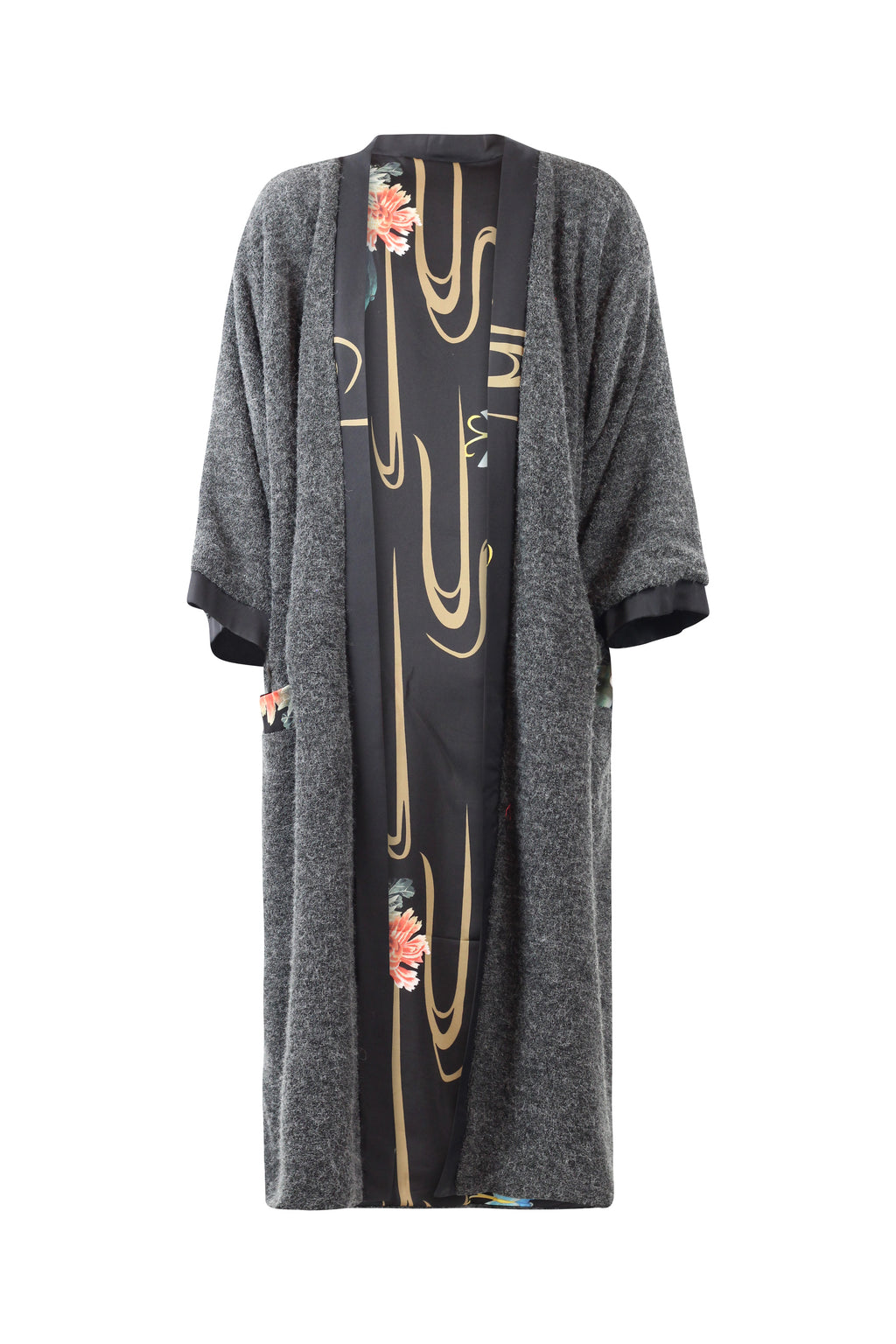 Wool & Silk Double Face Kimono Coat
