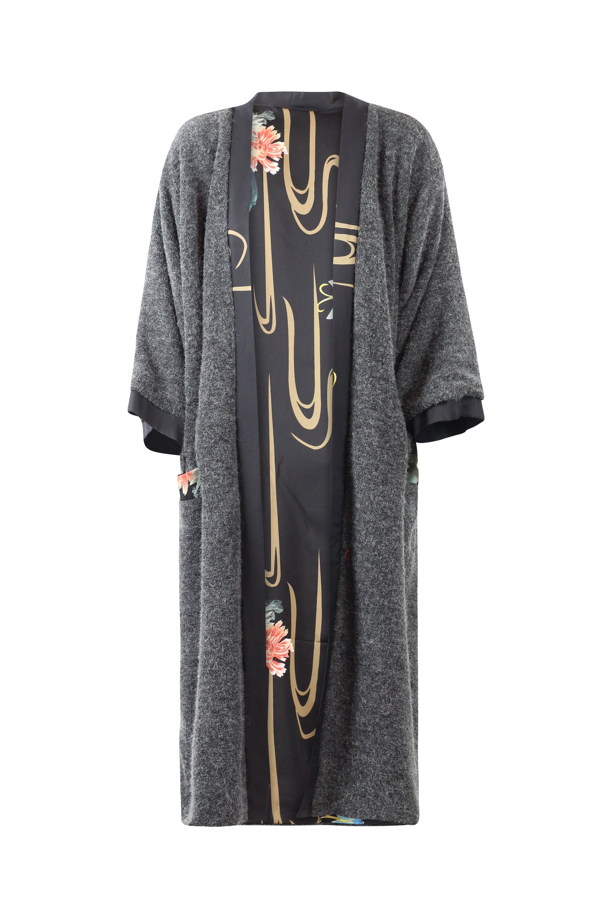 Wool & Silk Double Face Kimono Coat