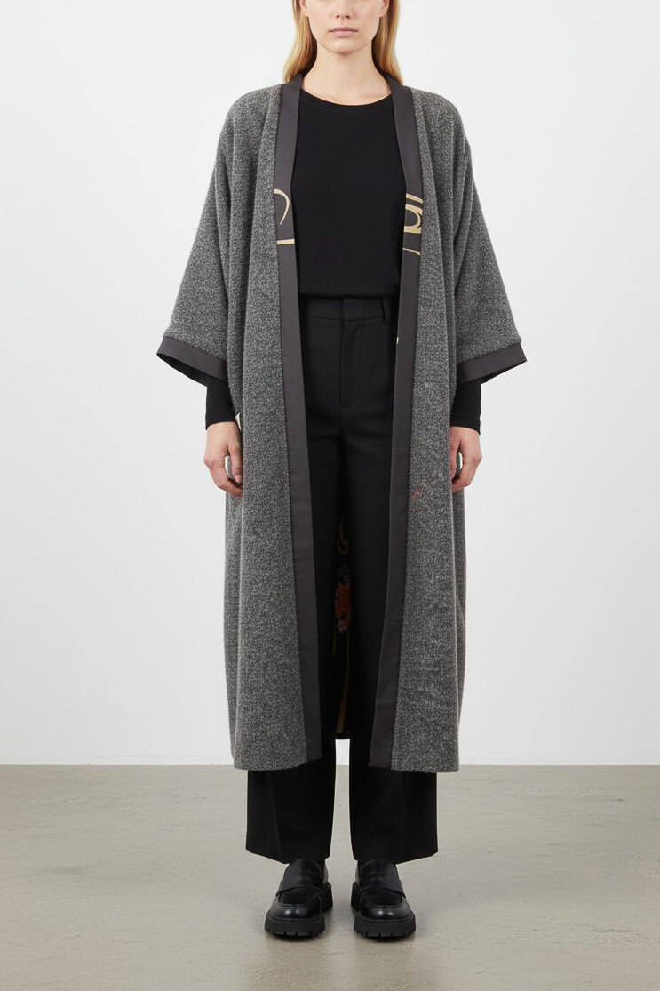Wool & Silk Double Face Kimono Coat