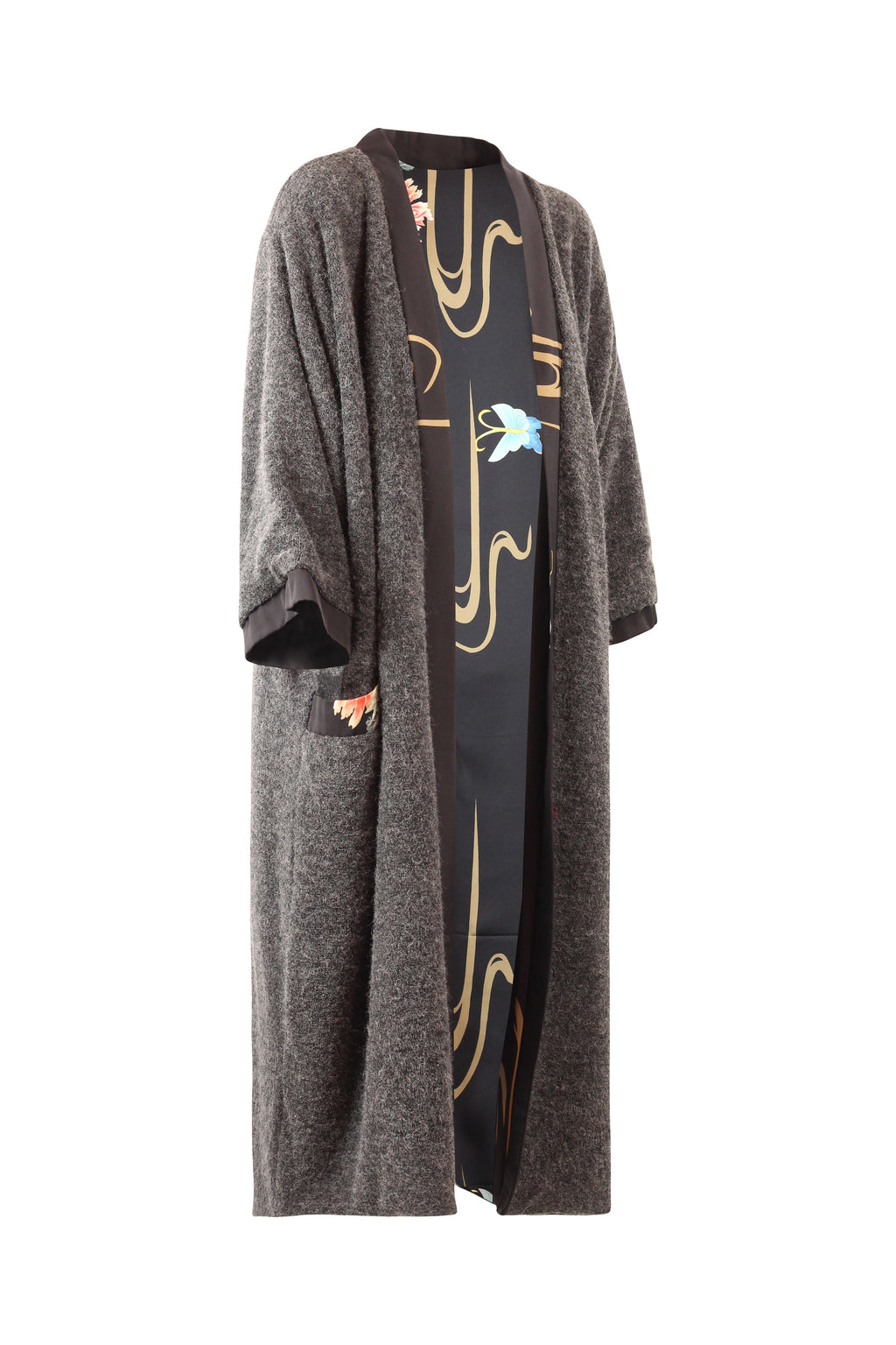 Wool & Silk Double Face Kimono Coat