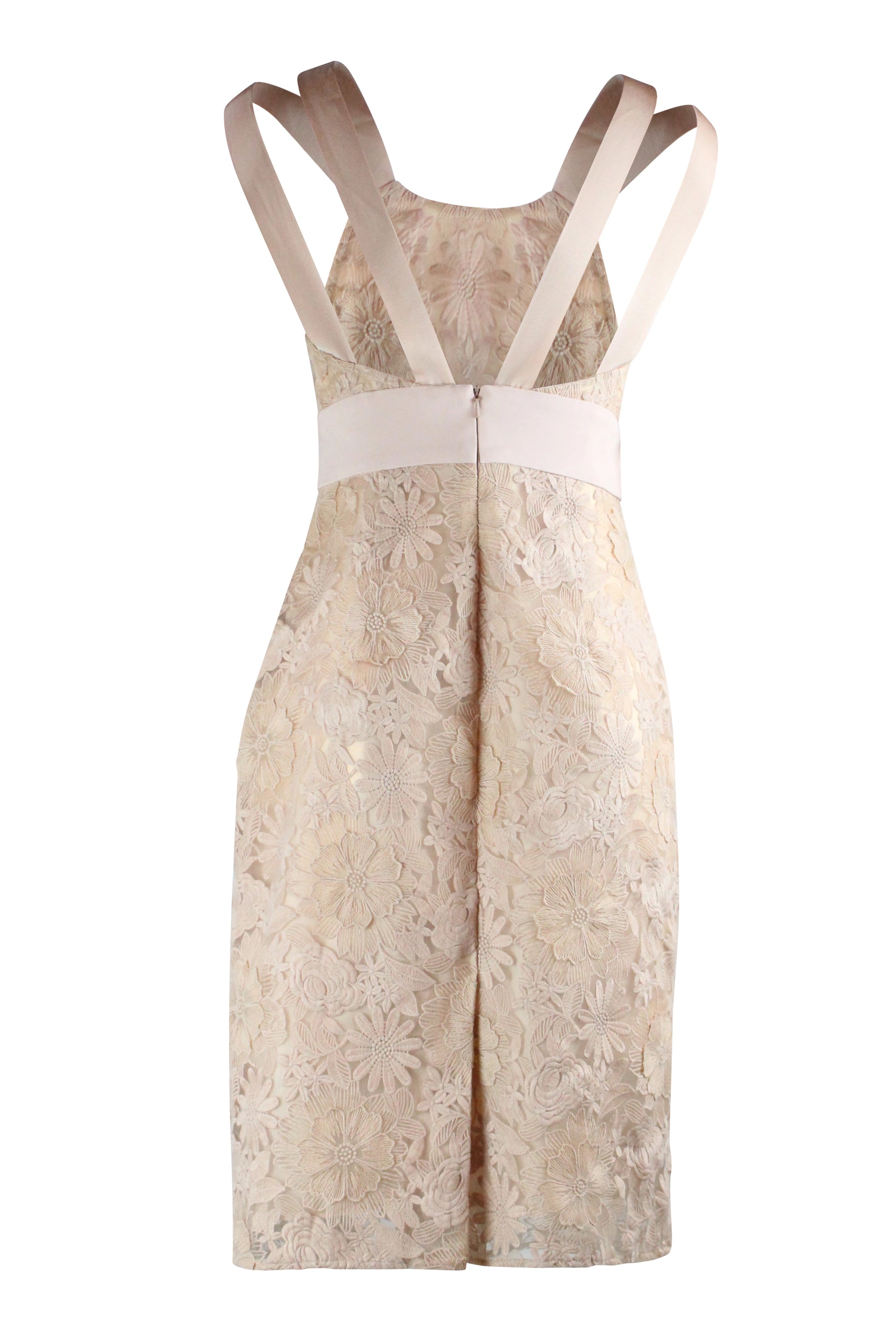 Pink Lace Tube Dress with Intricate Detailing