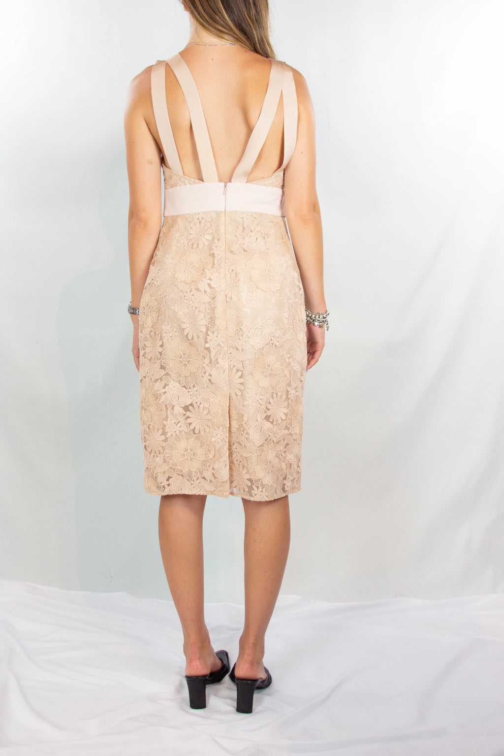 Pink Lace Tube Dress with Intricate Detailing