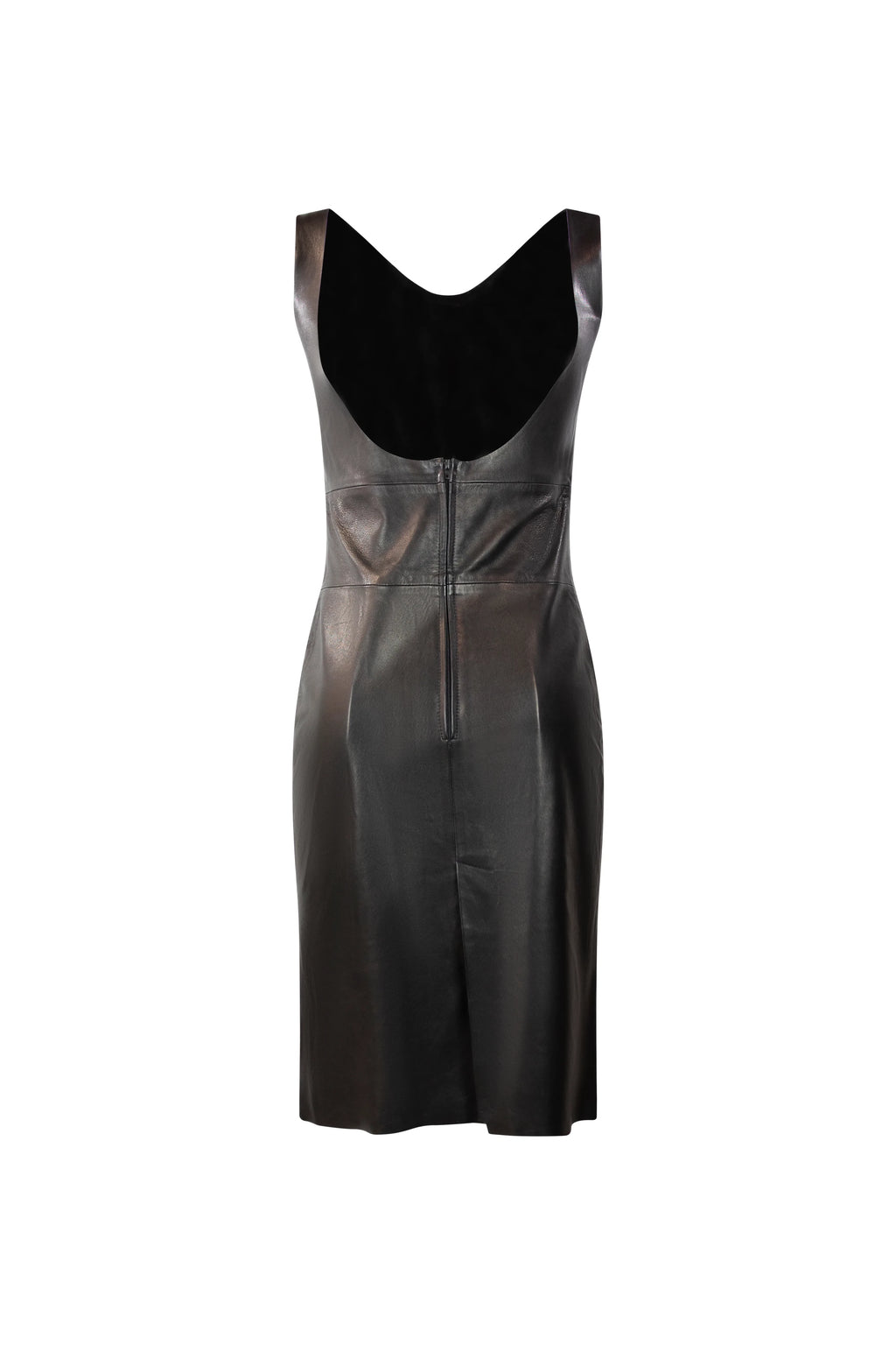 Black Leather Fitted Dress