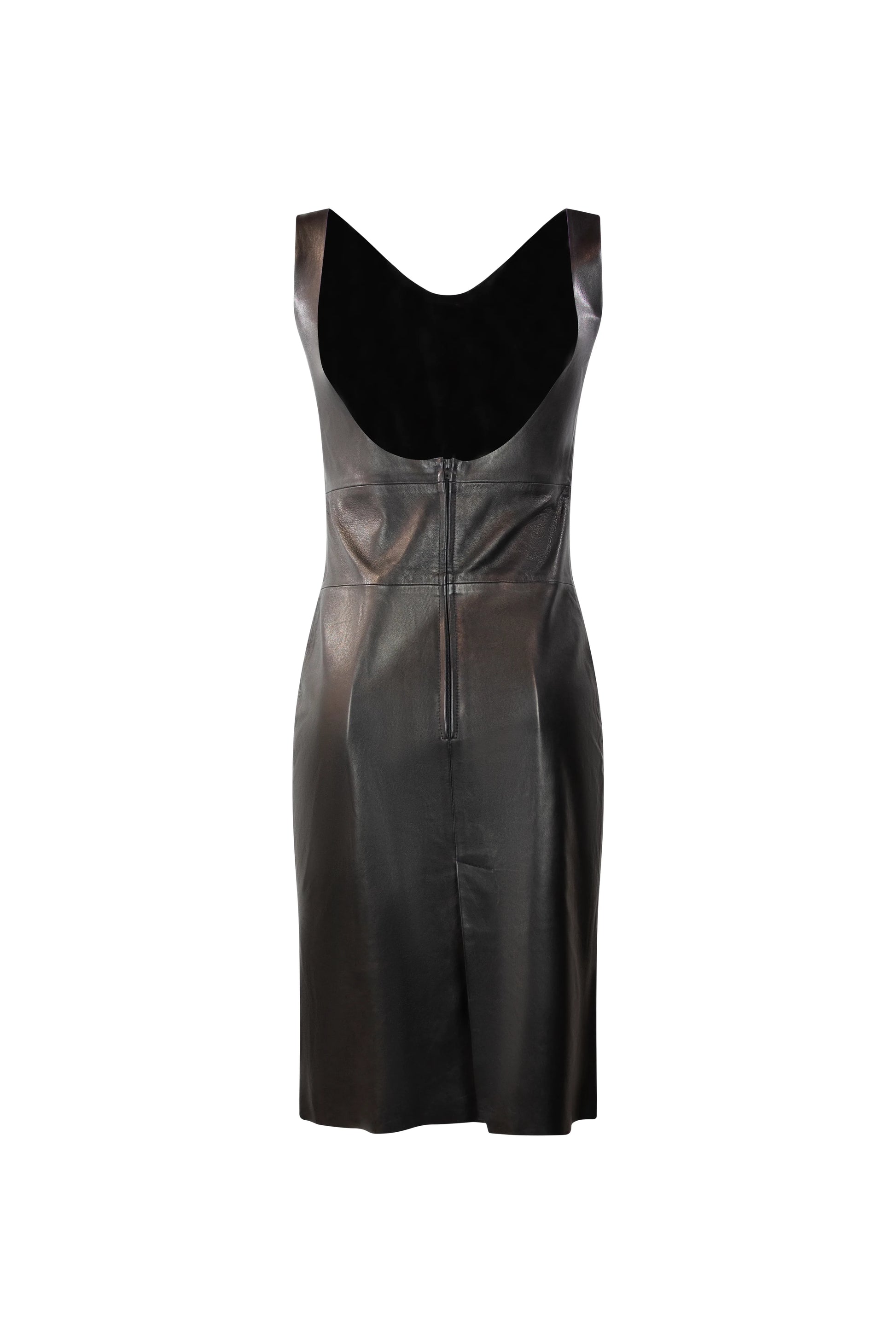 Black Leather Fitted Dress