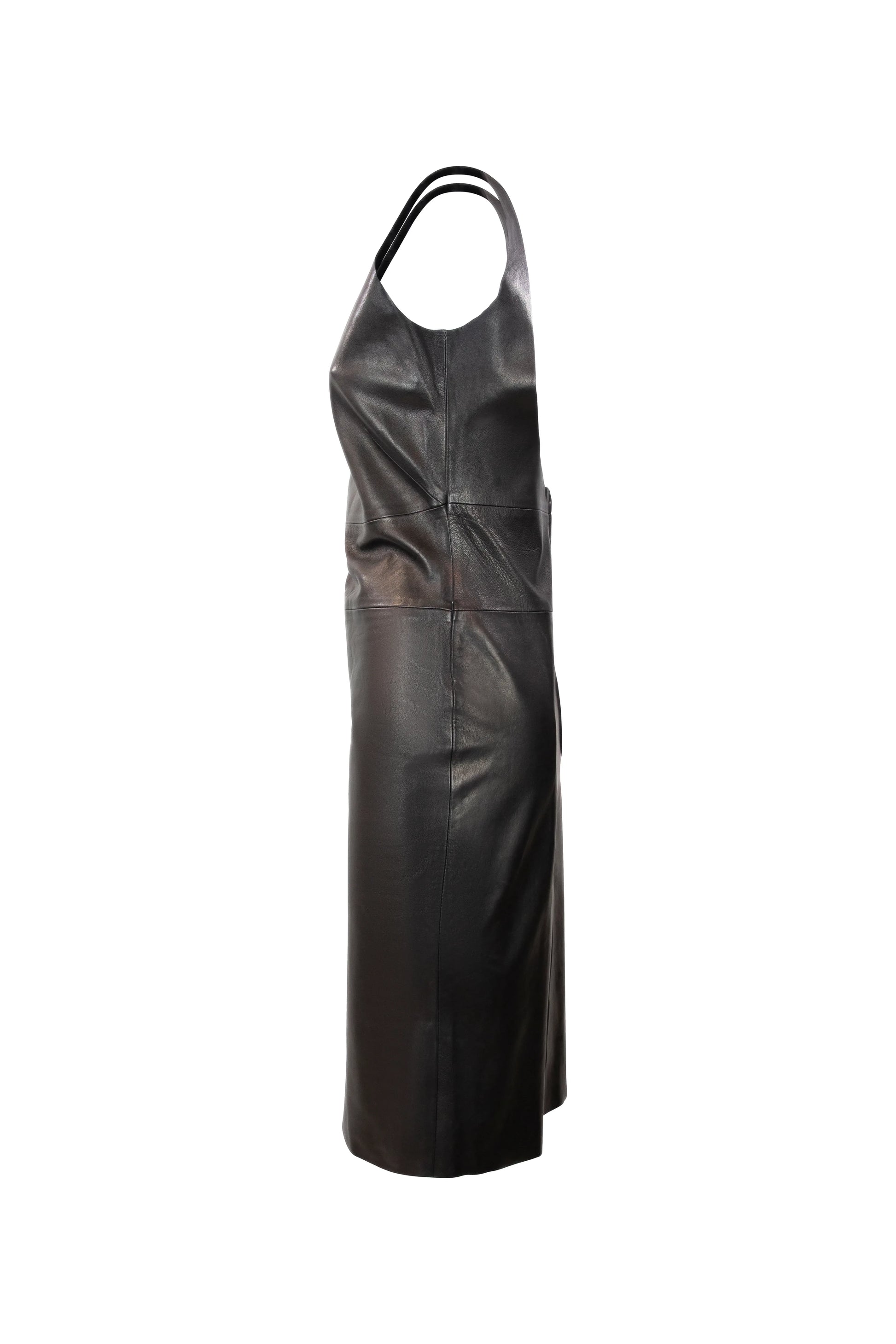 Black Leather Fitted Dress
