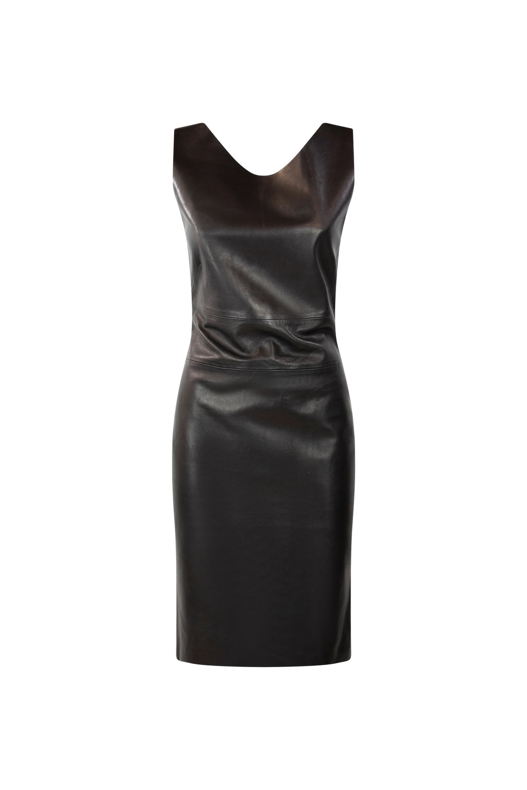 Black Leather Fitted Dress