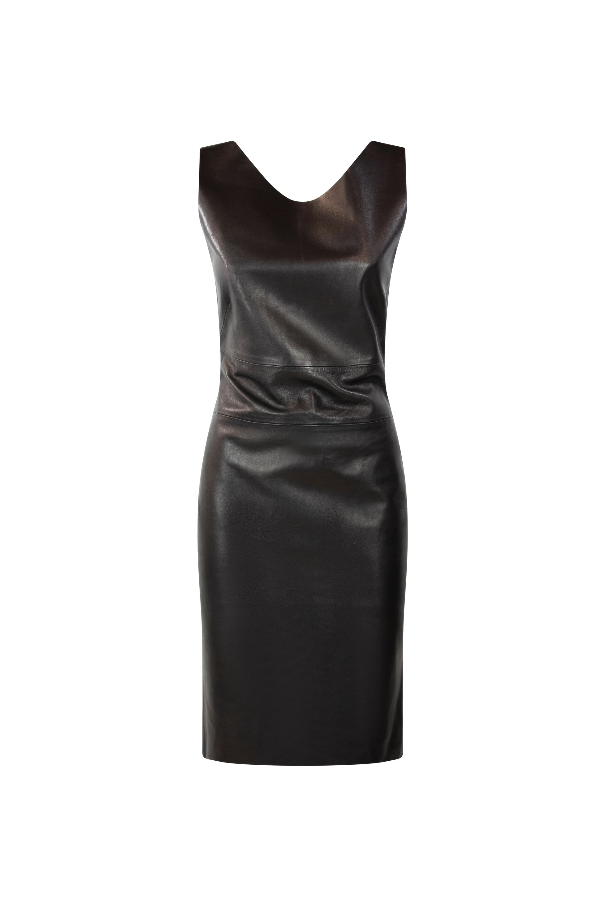 Black Leather Fitted Dress