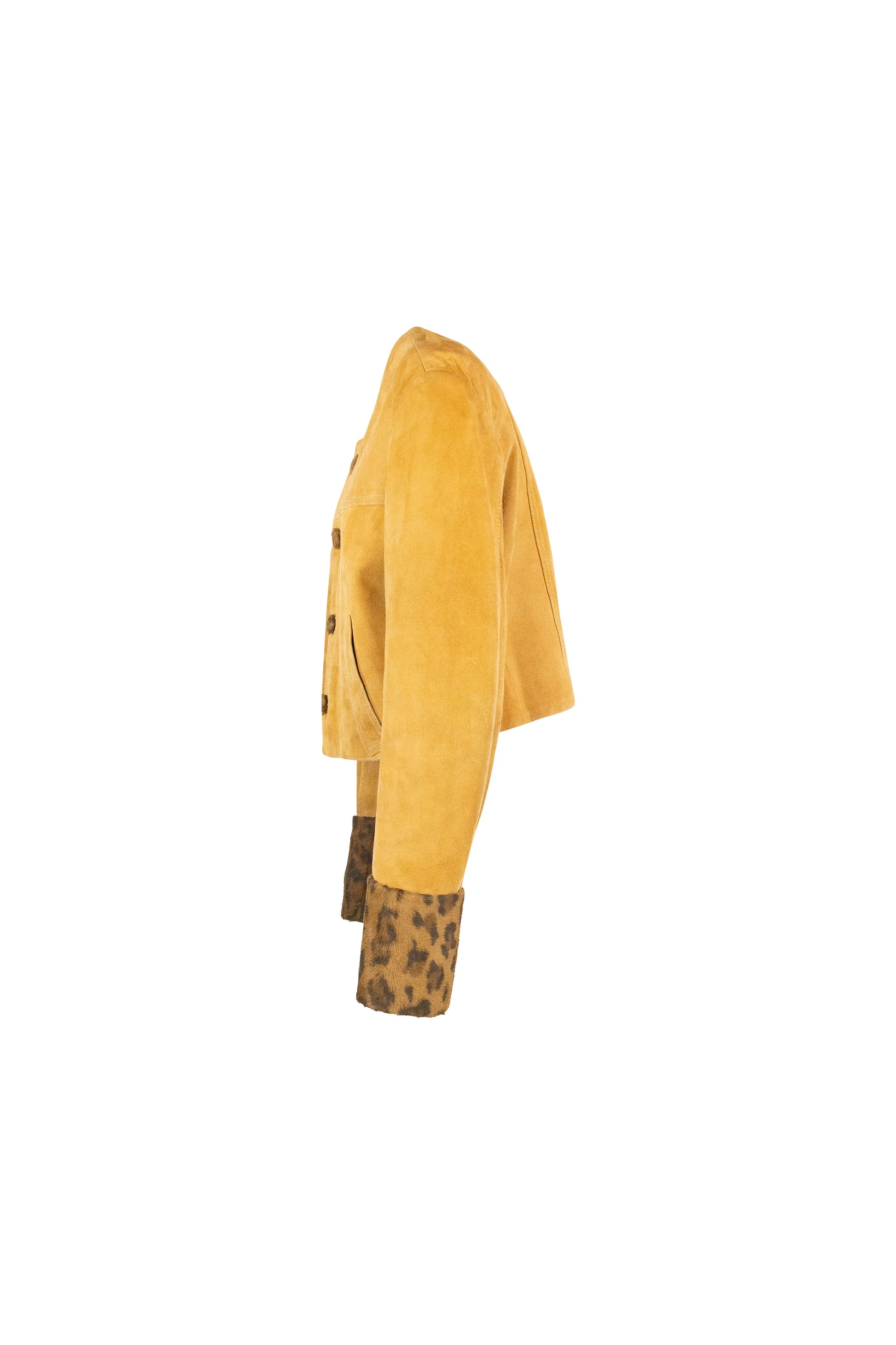 Vintage Mustard Suede Cropped Jacket