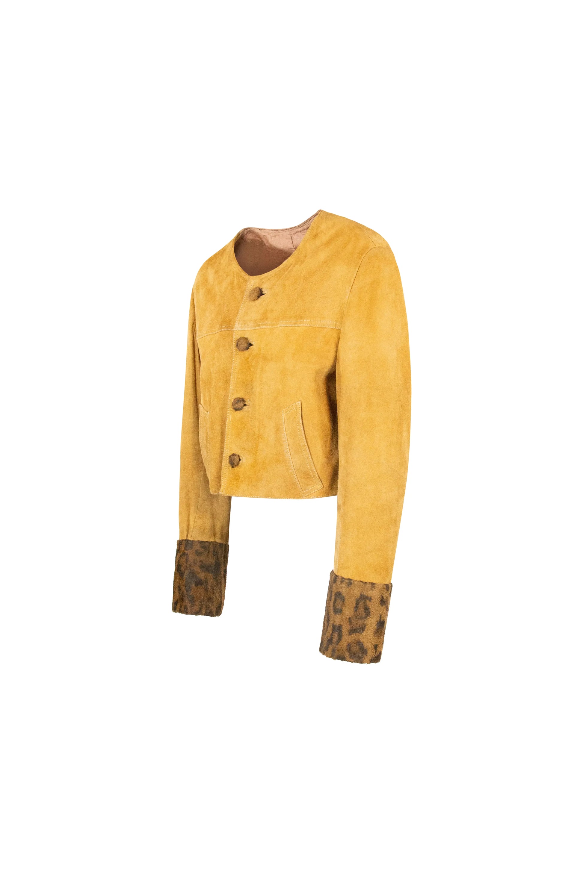 Vintage Mustard Suede Cropped Jacket