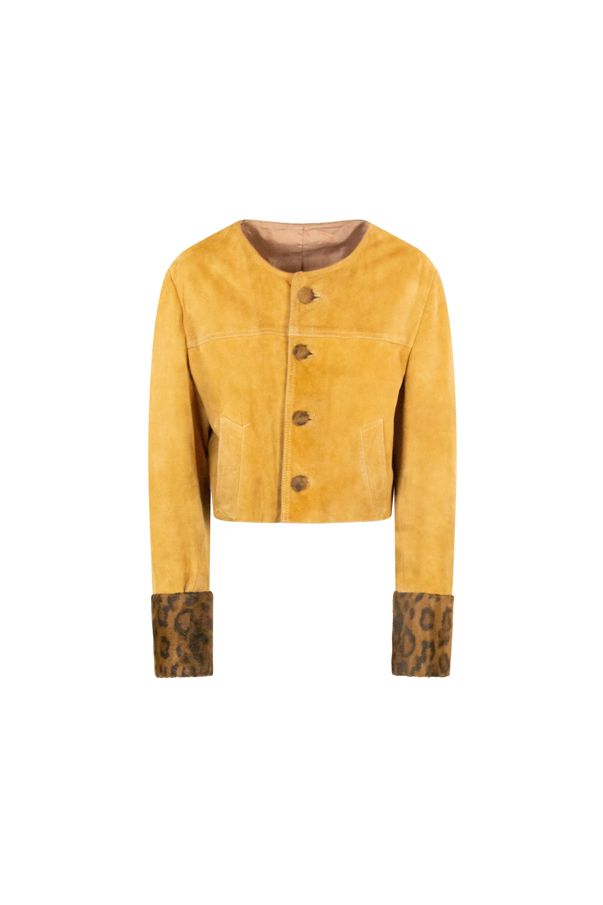 Vintage Mustard Suede Cropped Jacket
