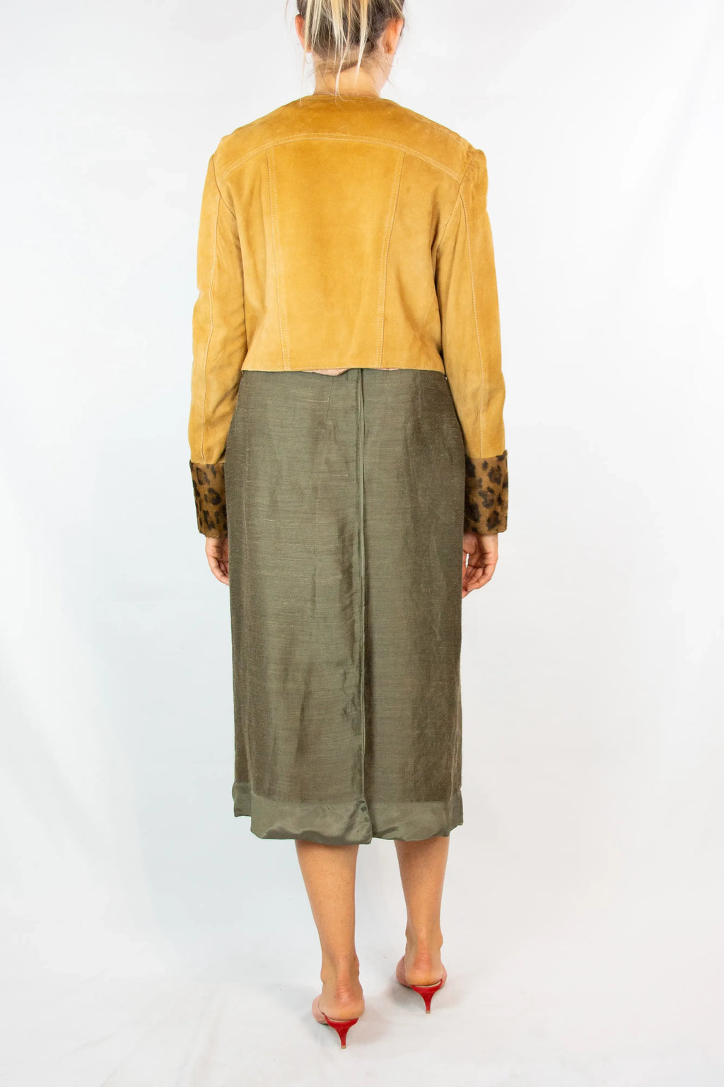 Vintage Mustard Suede Cropped Jacket