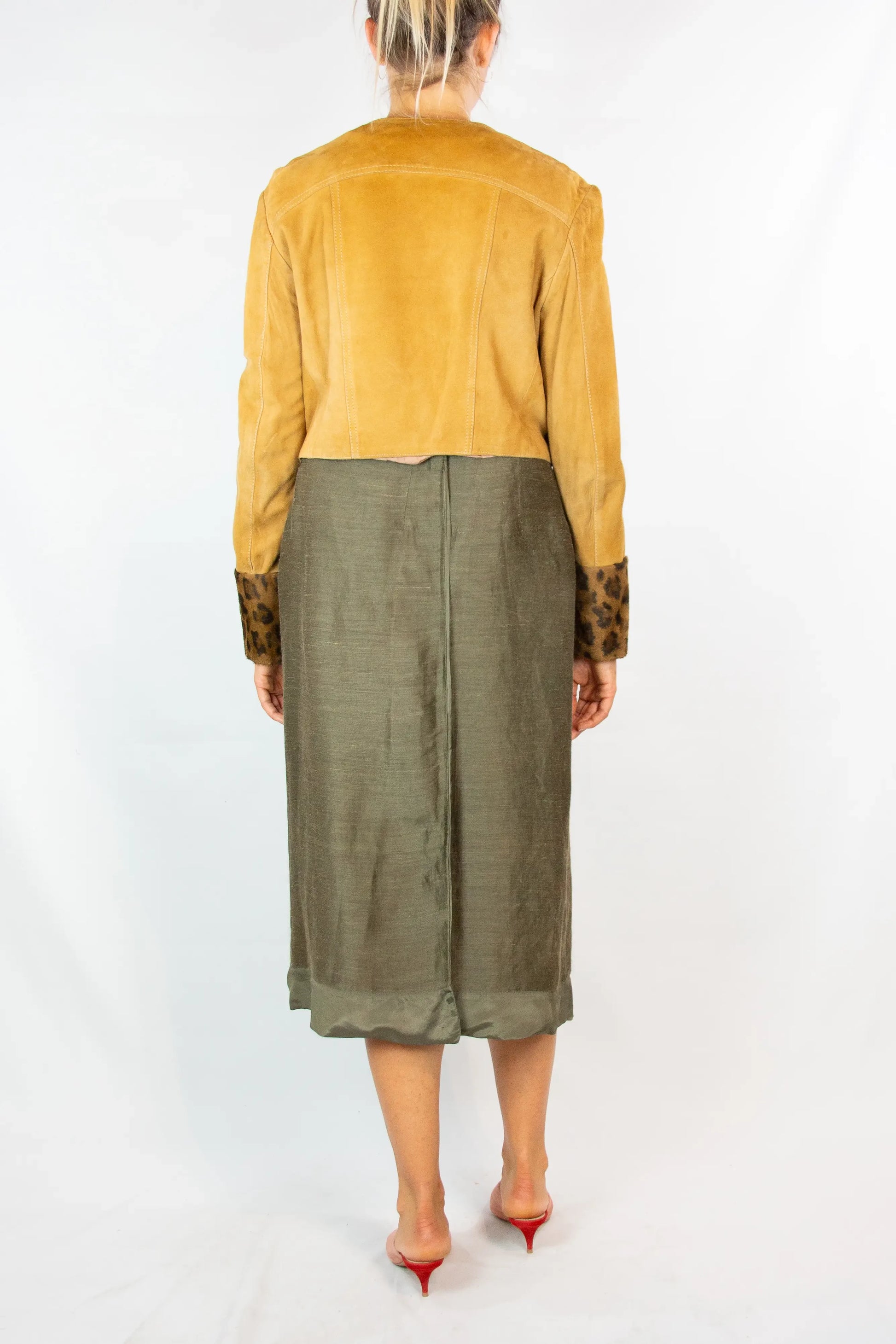 Vintage Mustard Suede Cropped Jacket