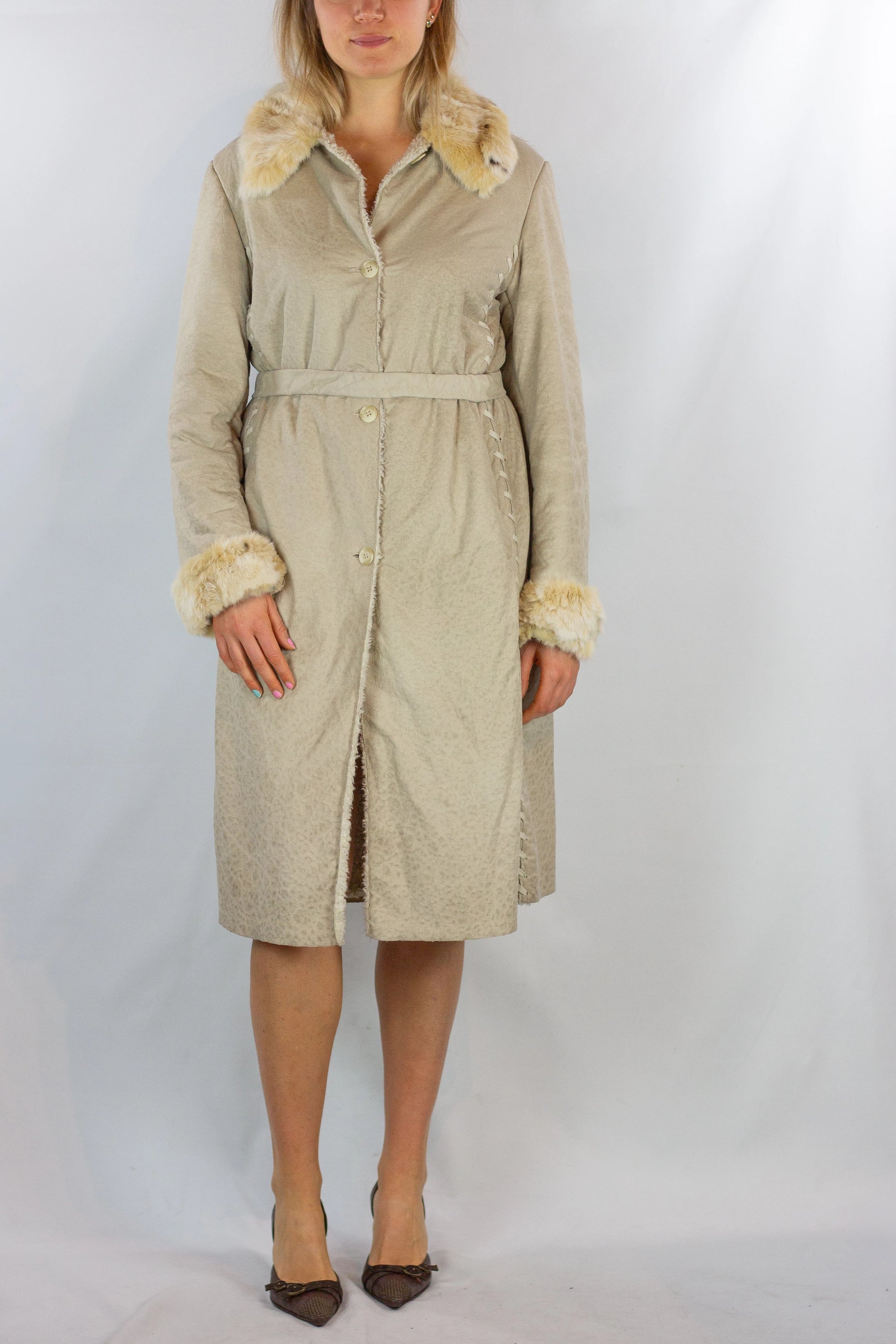Light Shearling Long Jacket