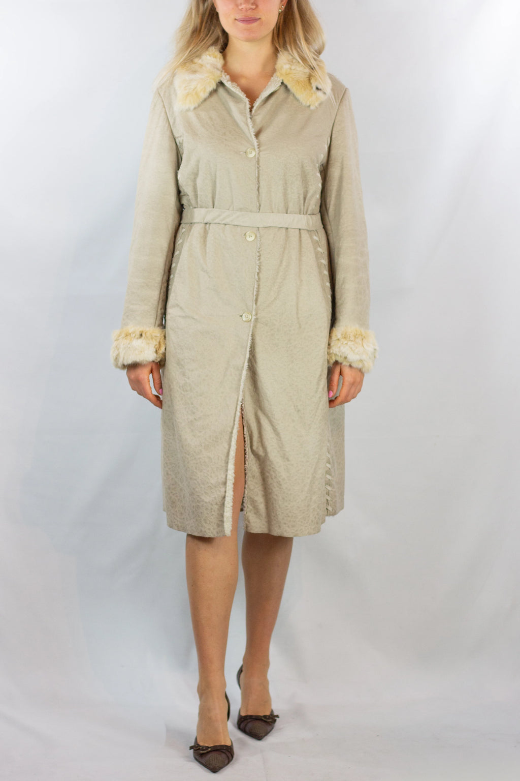 Light Shearling Long Jacket