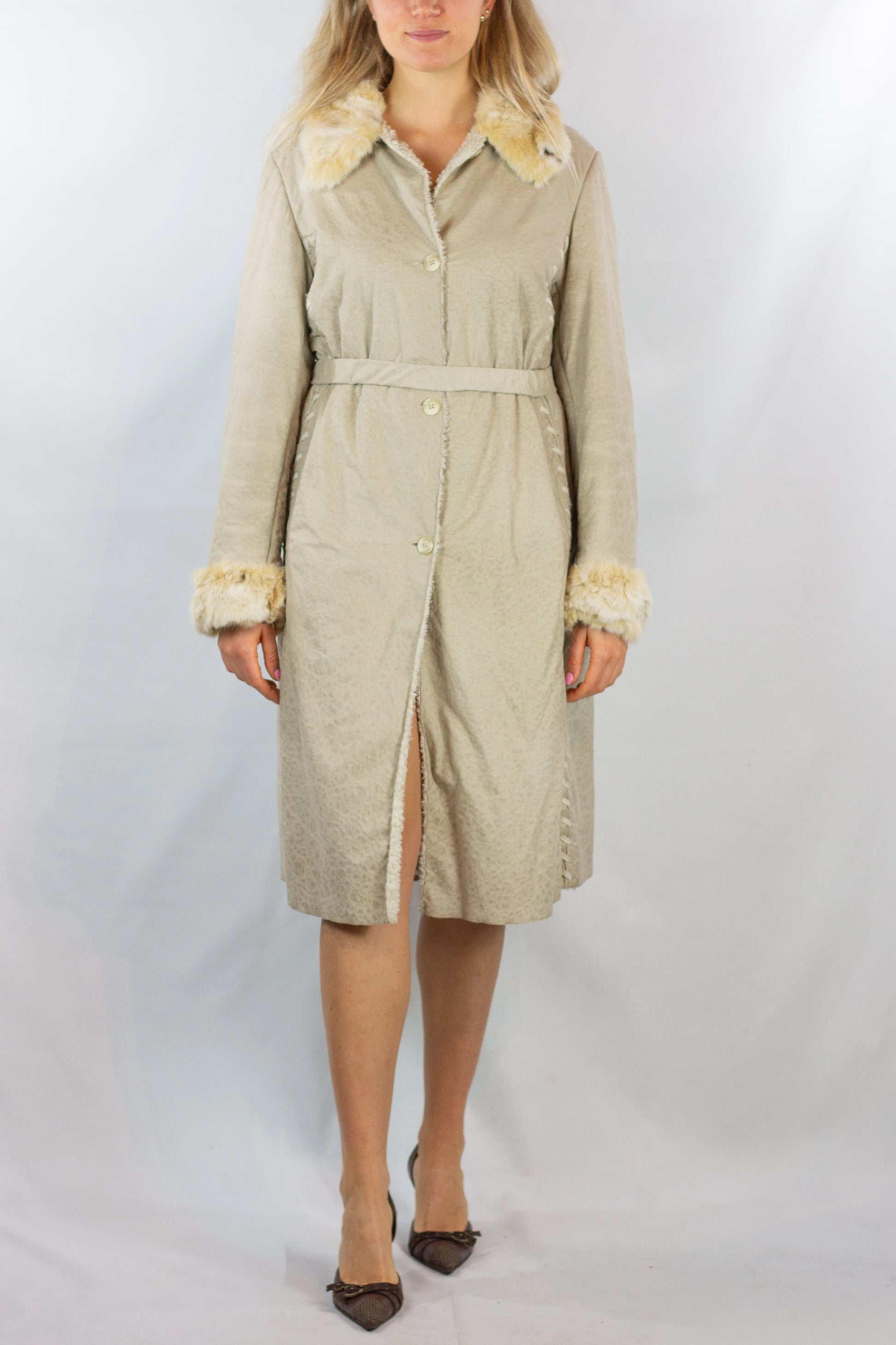 Light Shearling Long Jacket