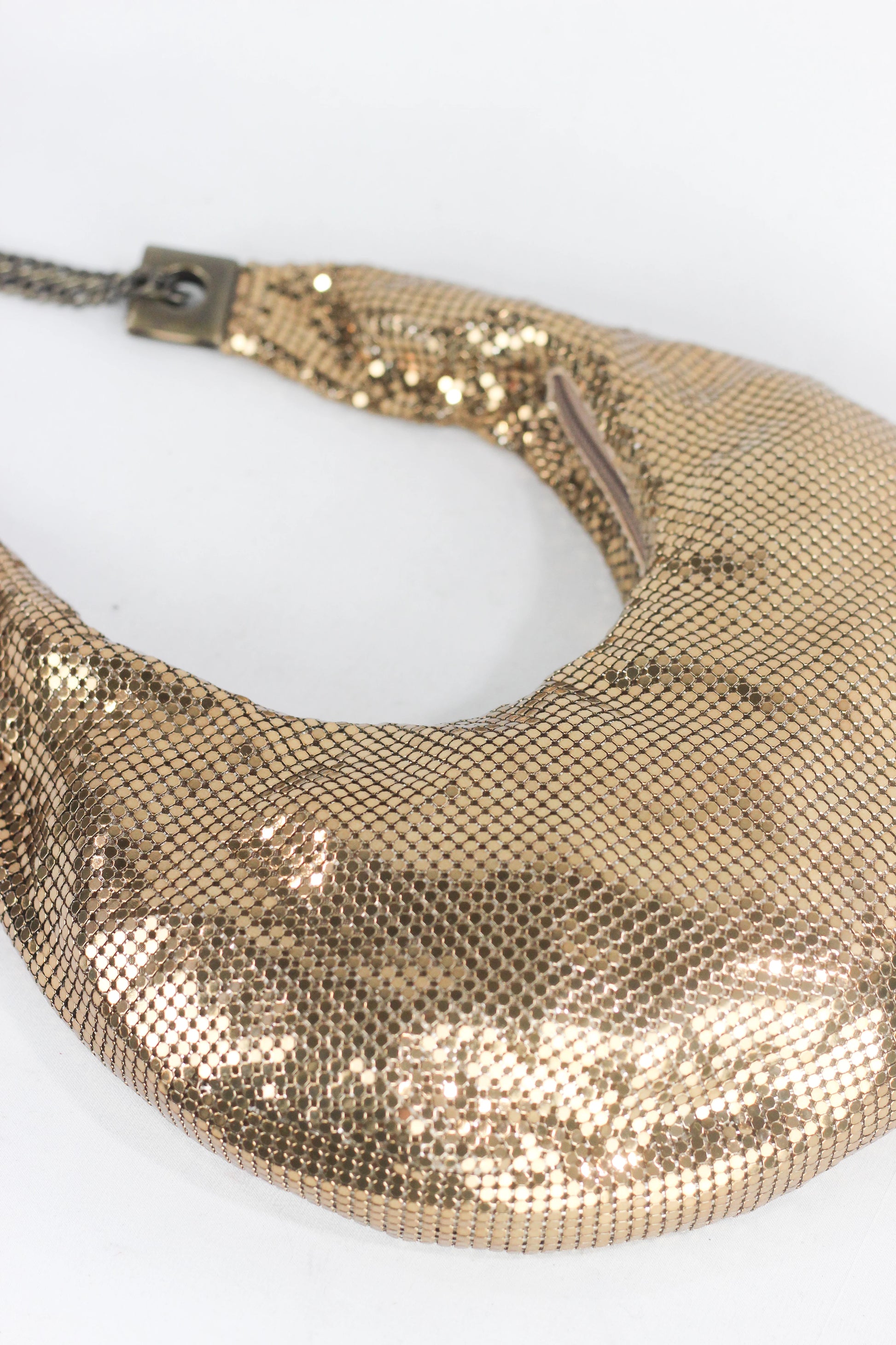 Gold Metallic Mesh Hobo Evening Bag