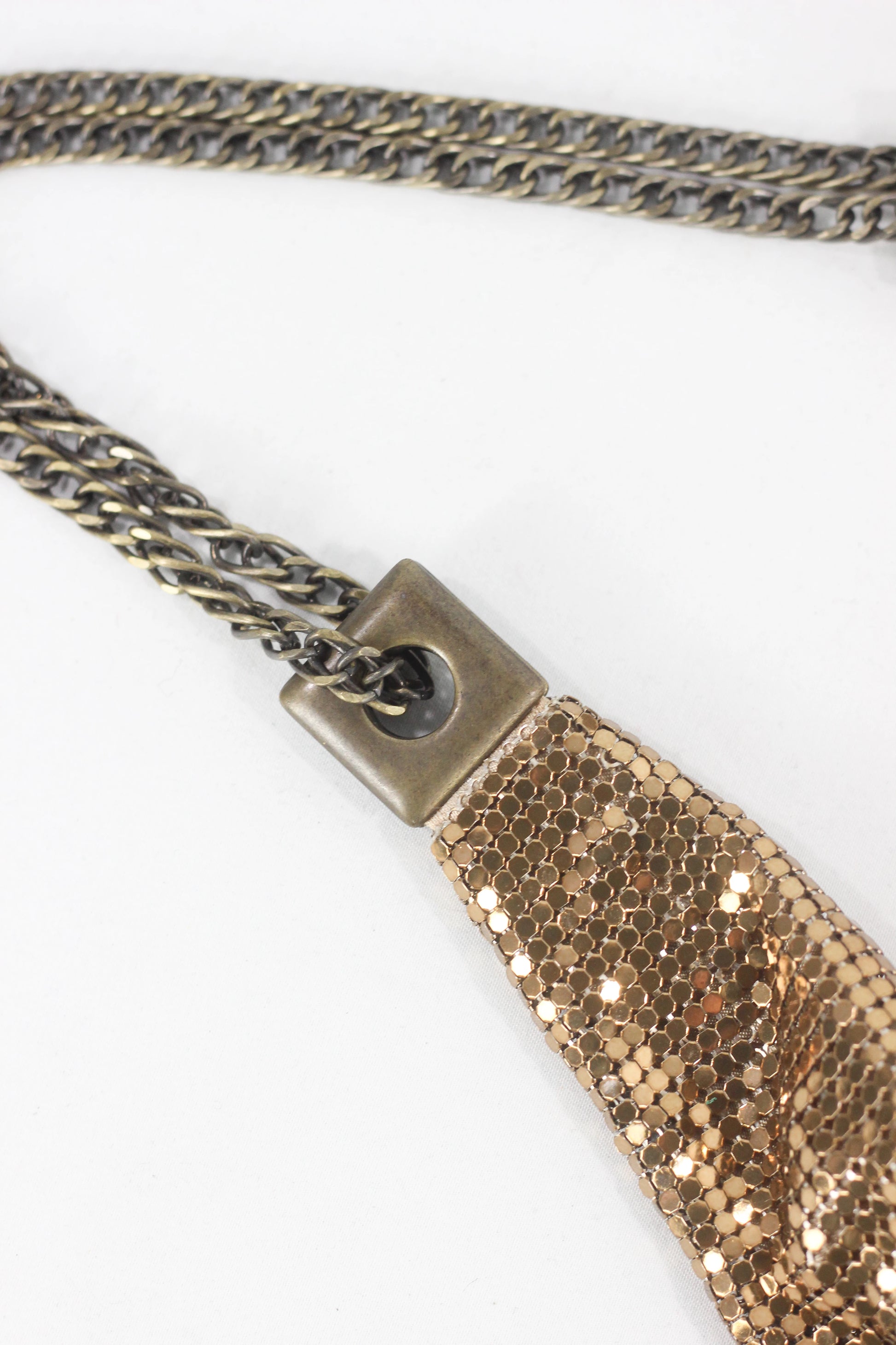 Gold Metallic Mesh Hobo Evening Bag