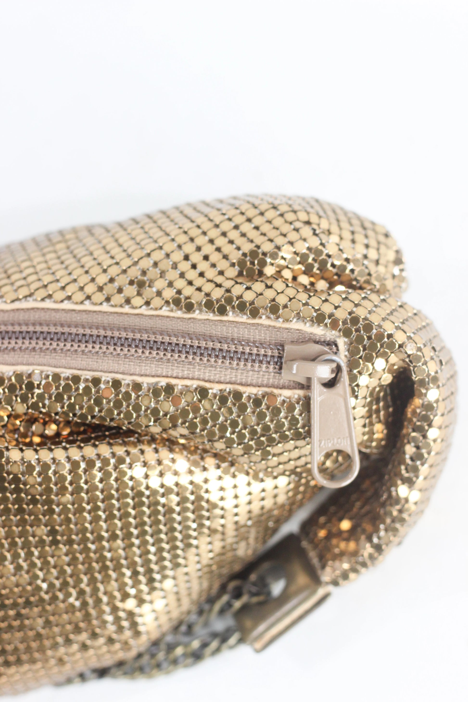 Gold Metallic Mesh Hobo Evening Bag