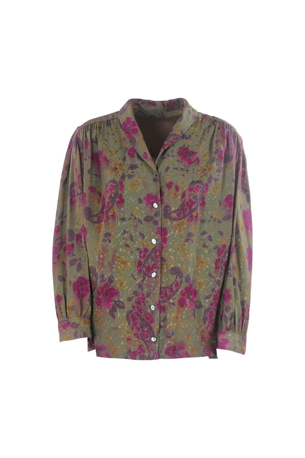 Muddy Silk Paisley Polka Dot Shirt