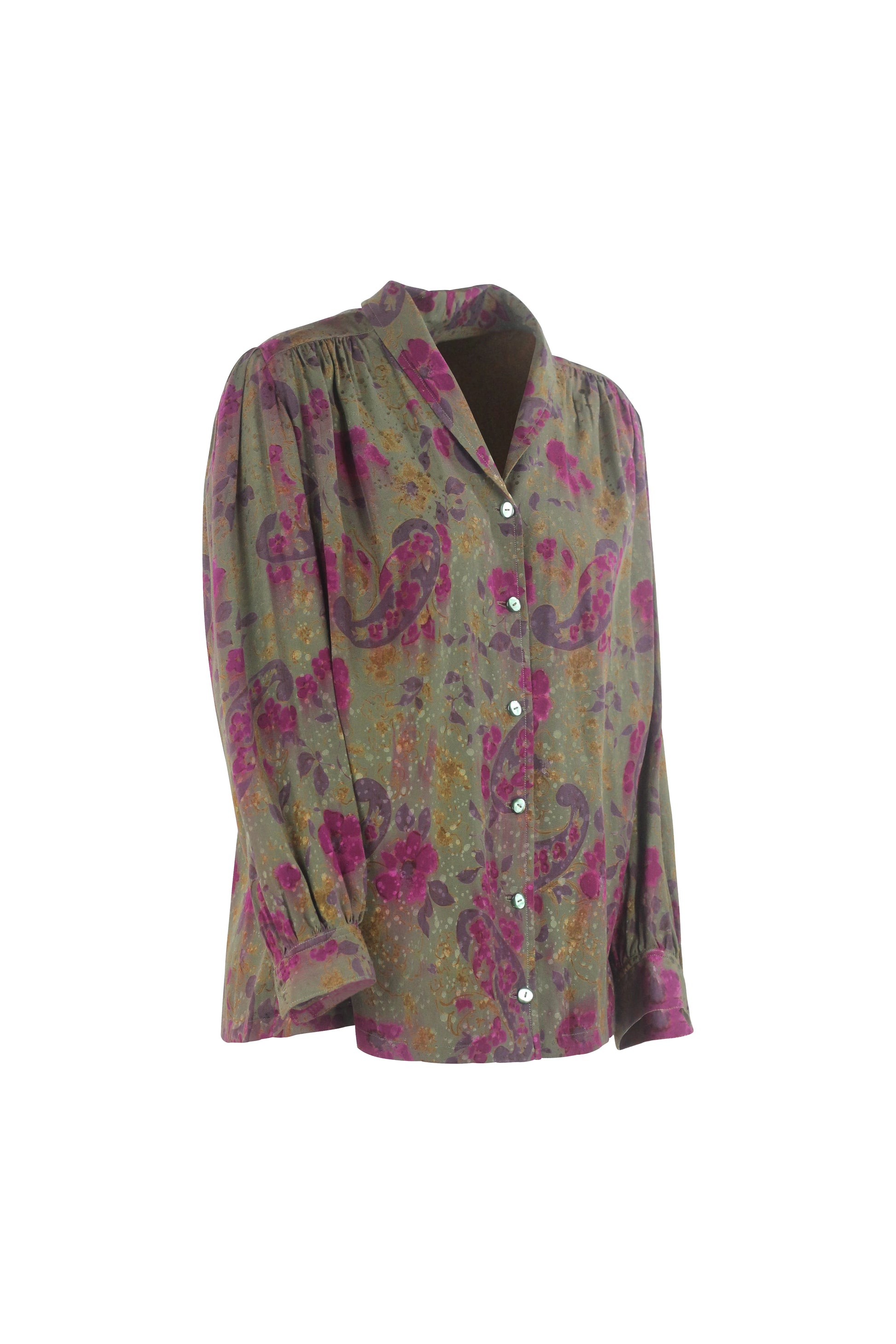 Muddy Silk Paisley Polka Dot Shirt