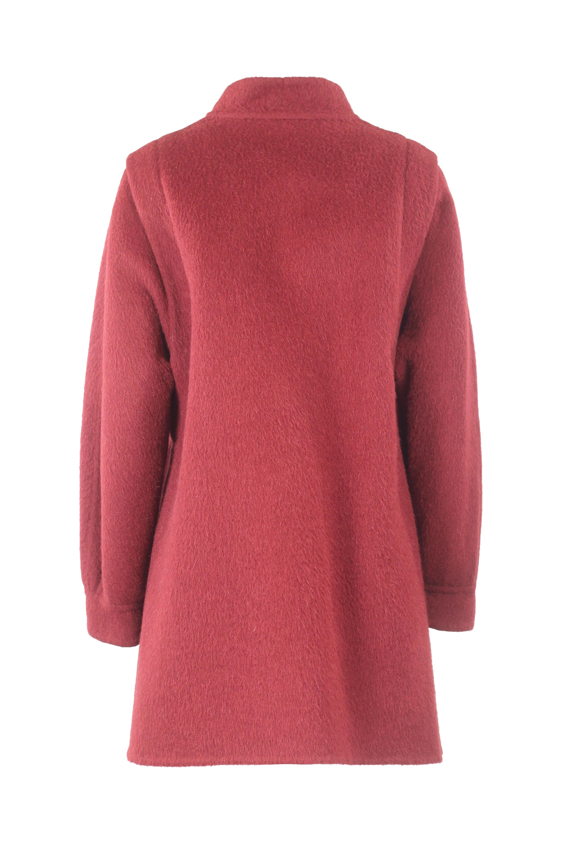 Red Wool and Angora Blend Coat