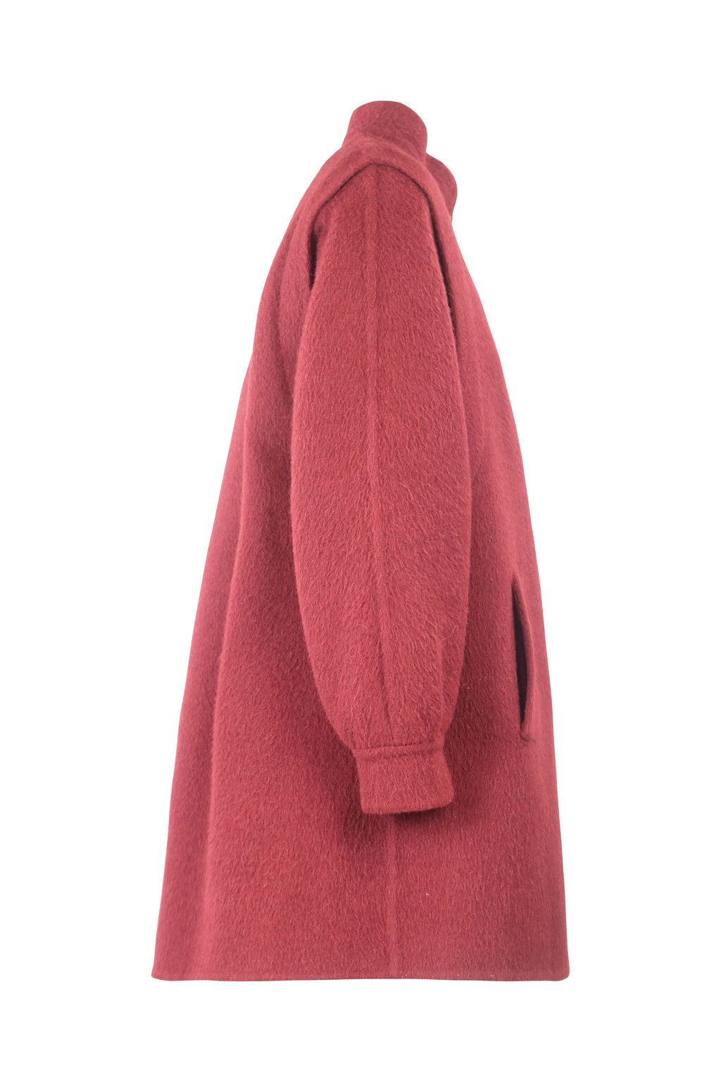Red Wool and Angora Blend Coat