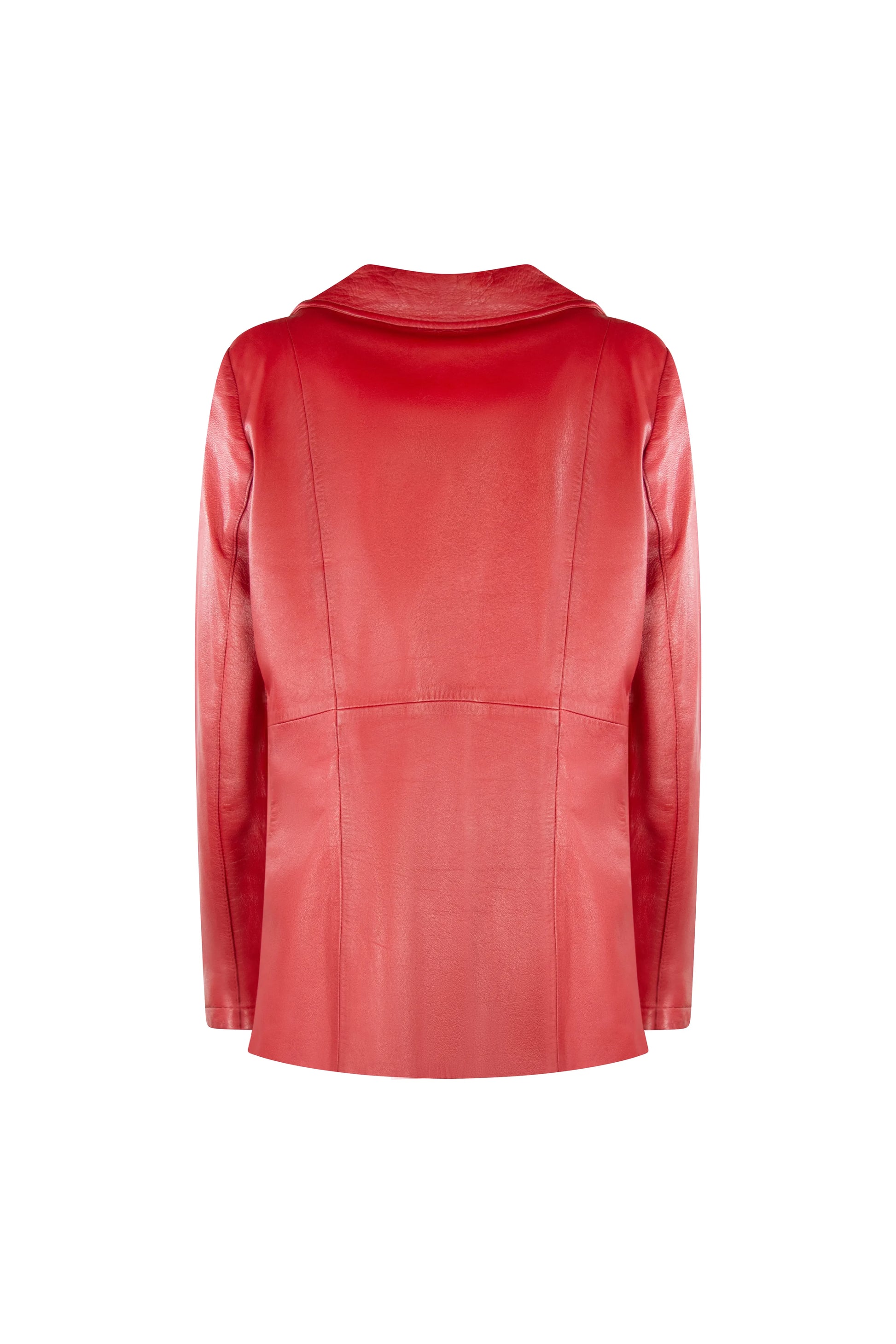 Vintage Red Lambskin Leather Blazer