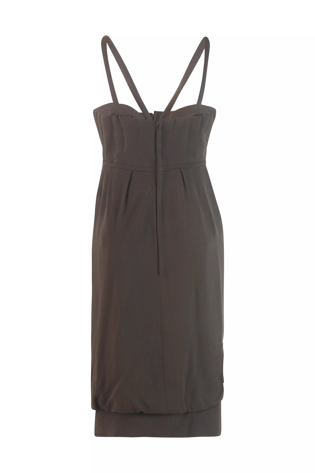 Silk Draped Dress Brown