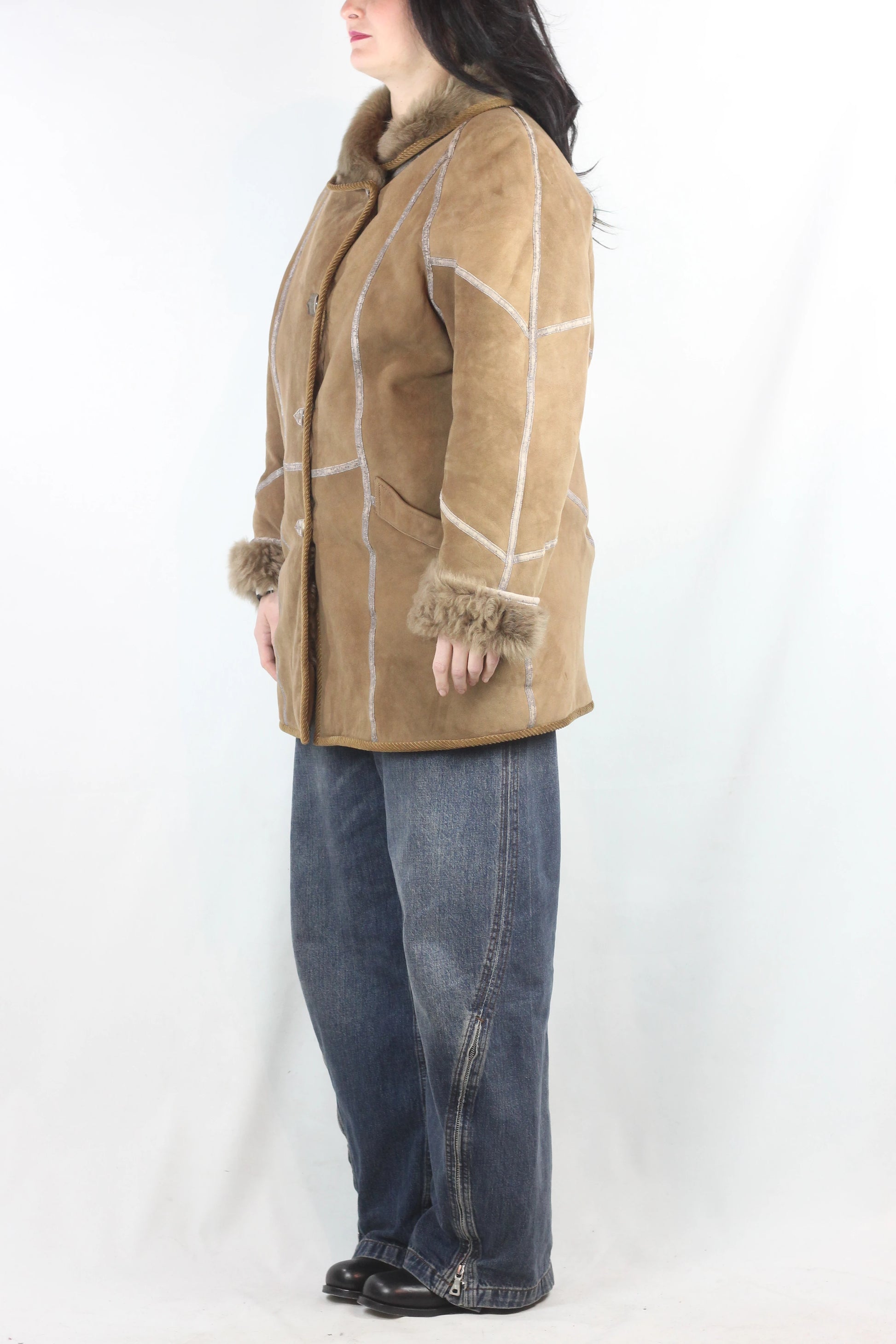 Coffee Brown Shearling Coat