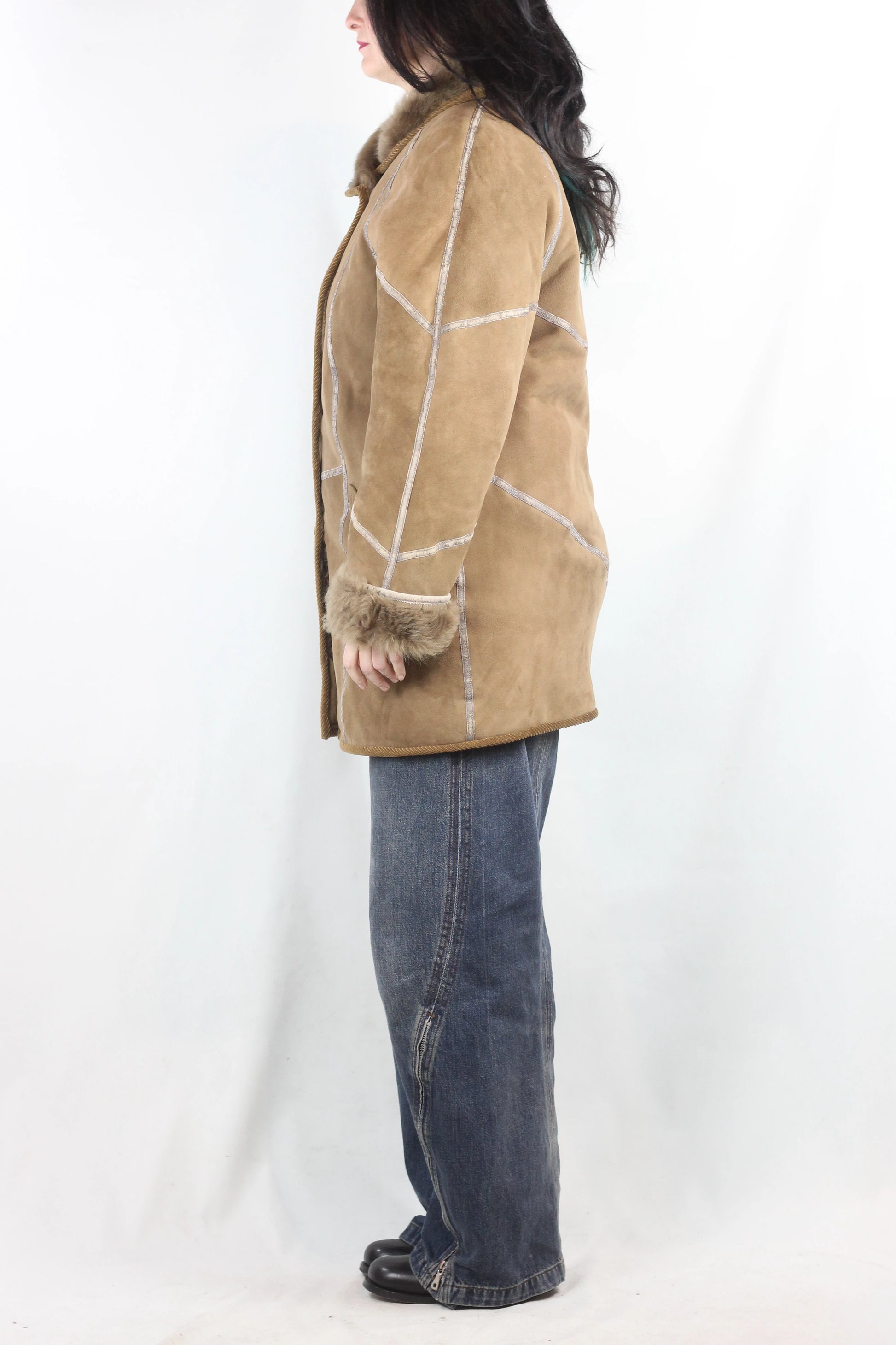 Coffee Brown Shearling Coat