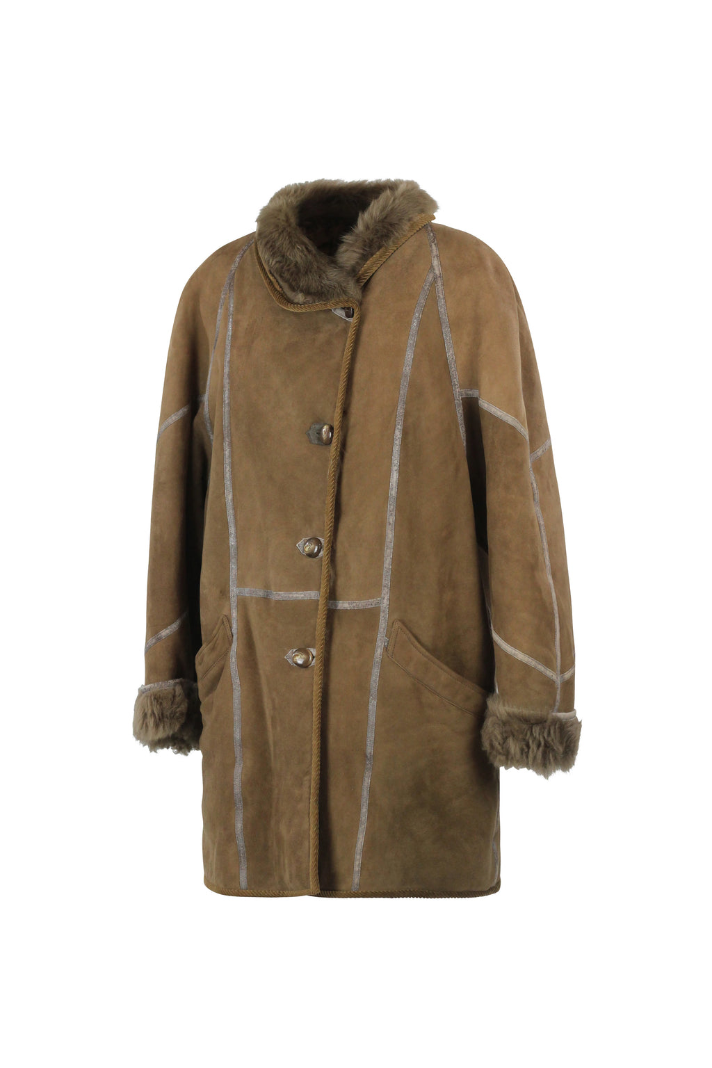 Coffee Brown Shearling Coat