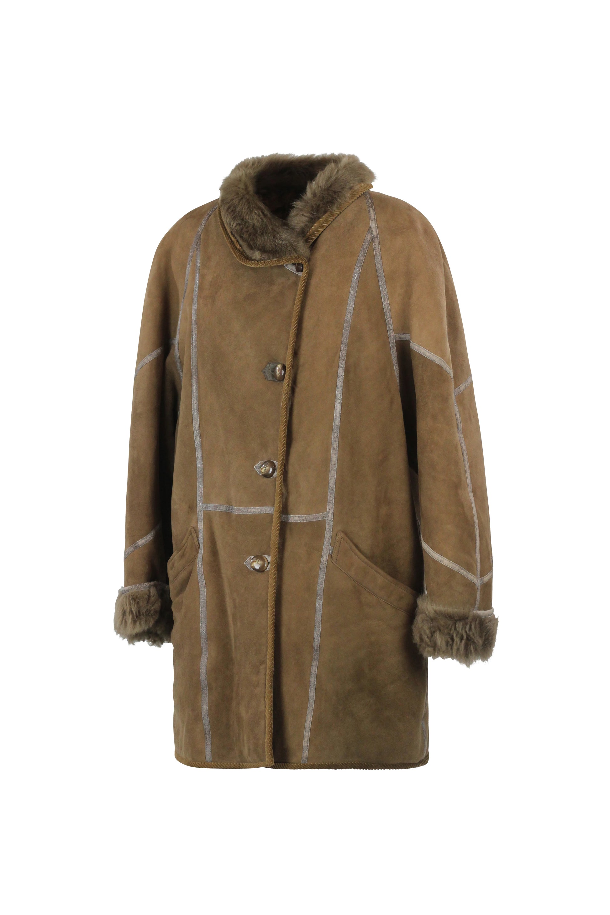 Coffee Brown Shearling Coat
