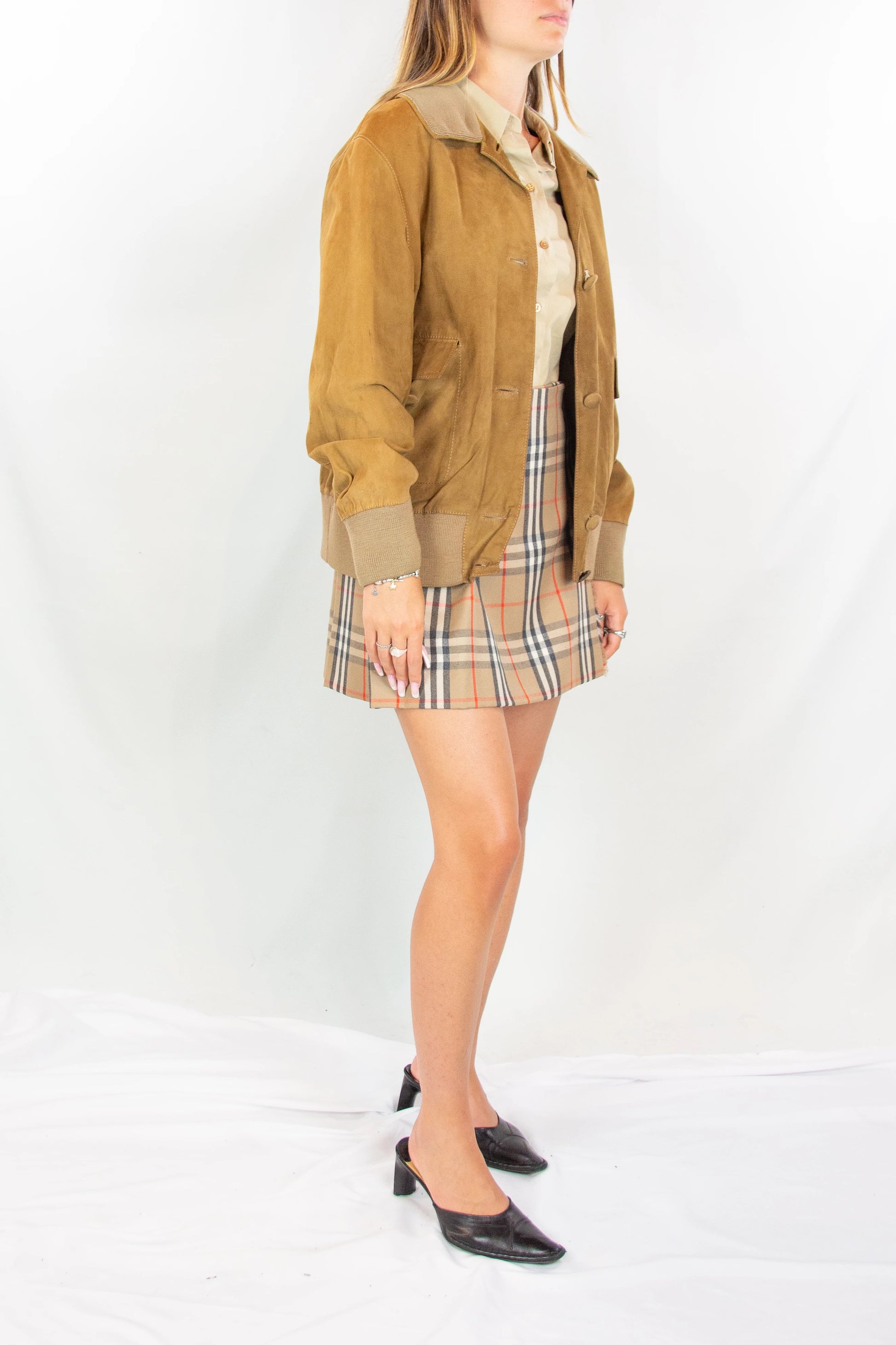1980s Camel Suede Bomber Jacket
