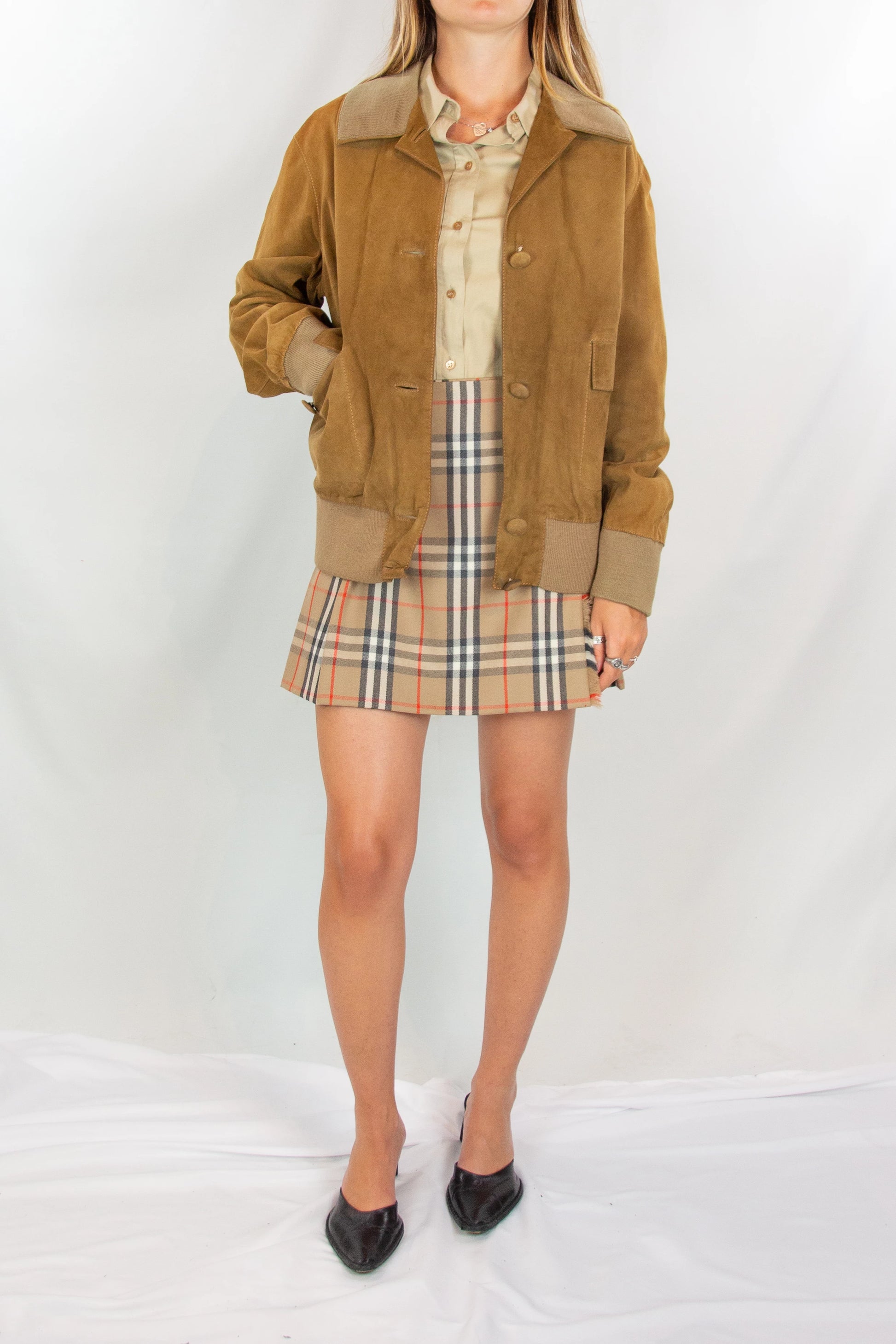 1980s Camel Suede Bomber Jacket
