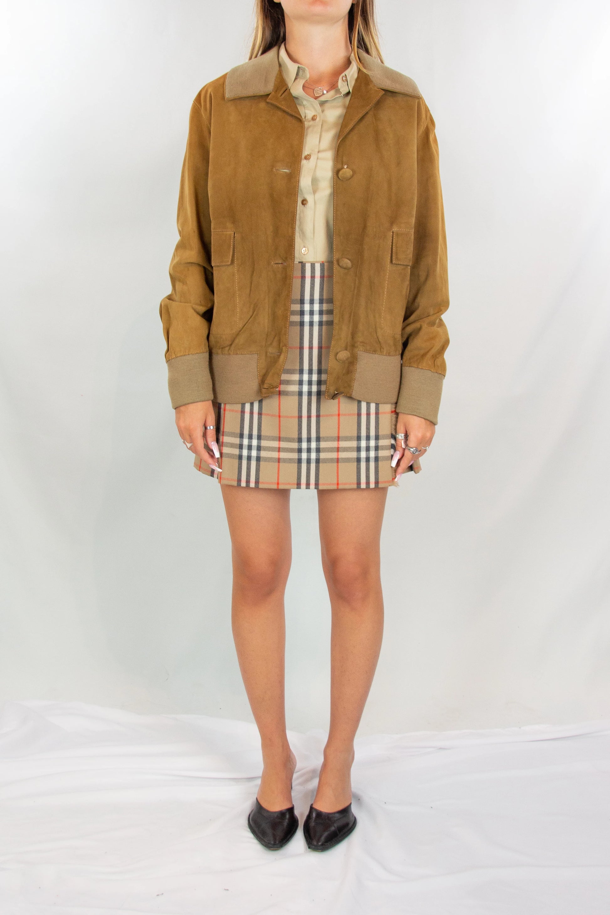 1980s Camel Suede Bomber Jacket