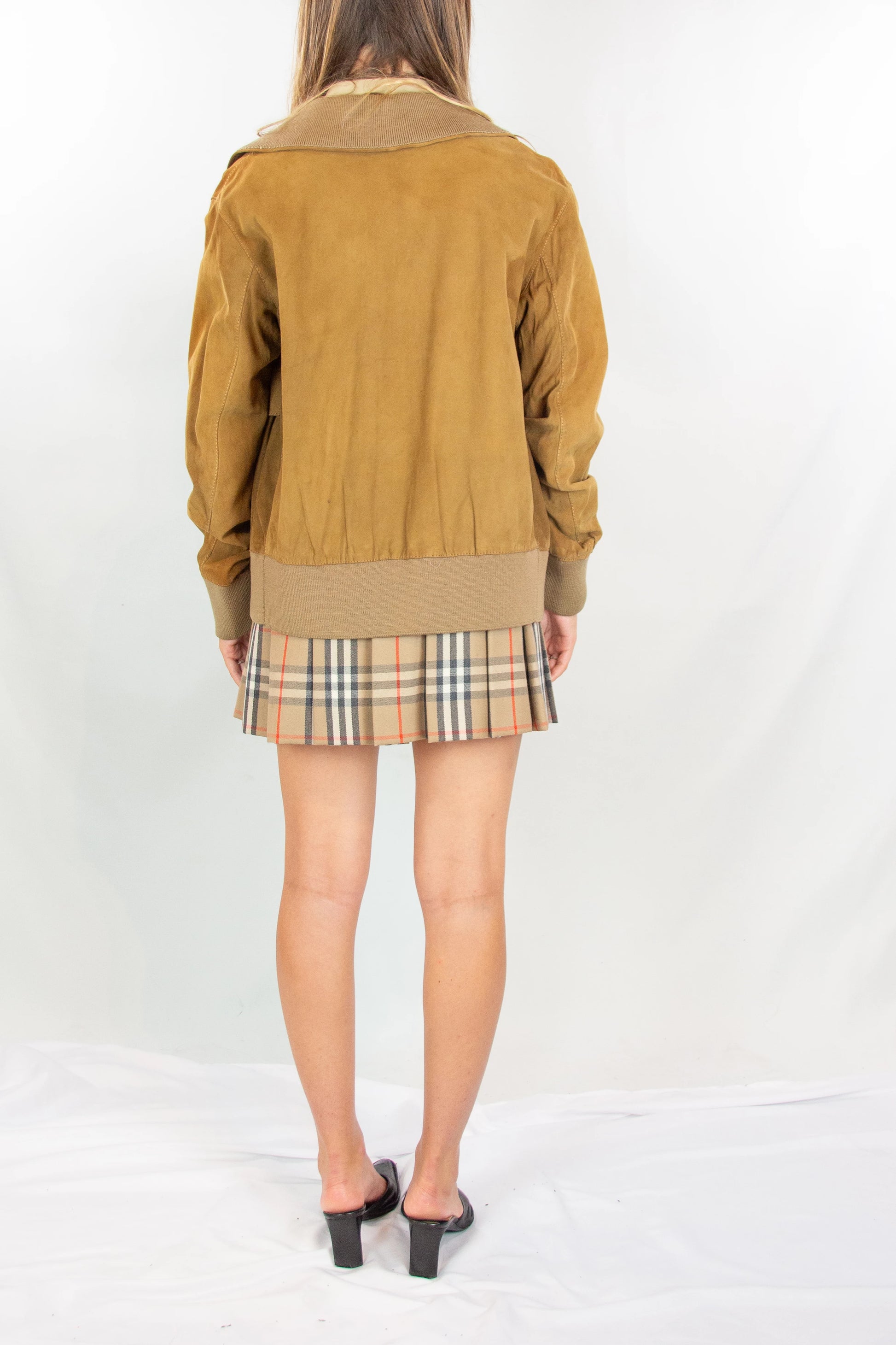 1980s Camel Suede Bomber Jacket