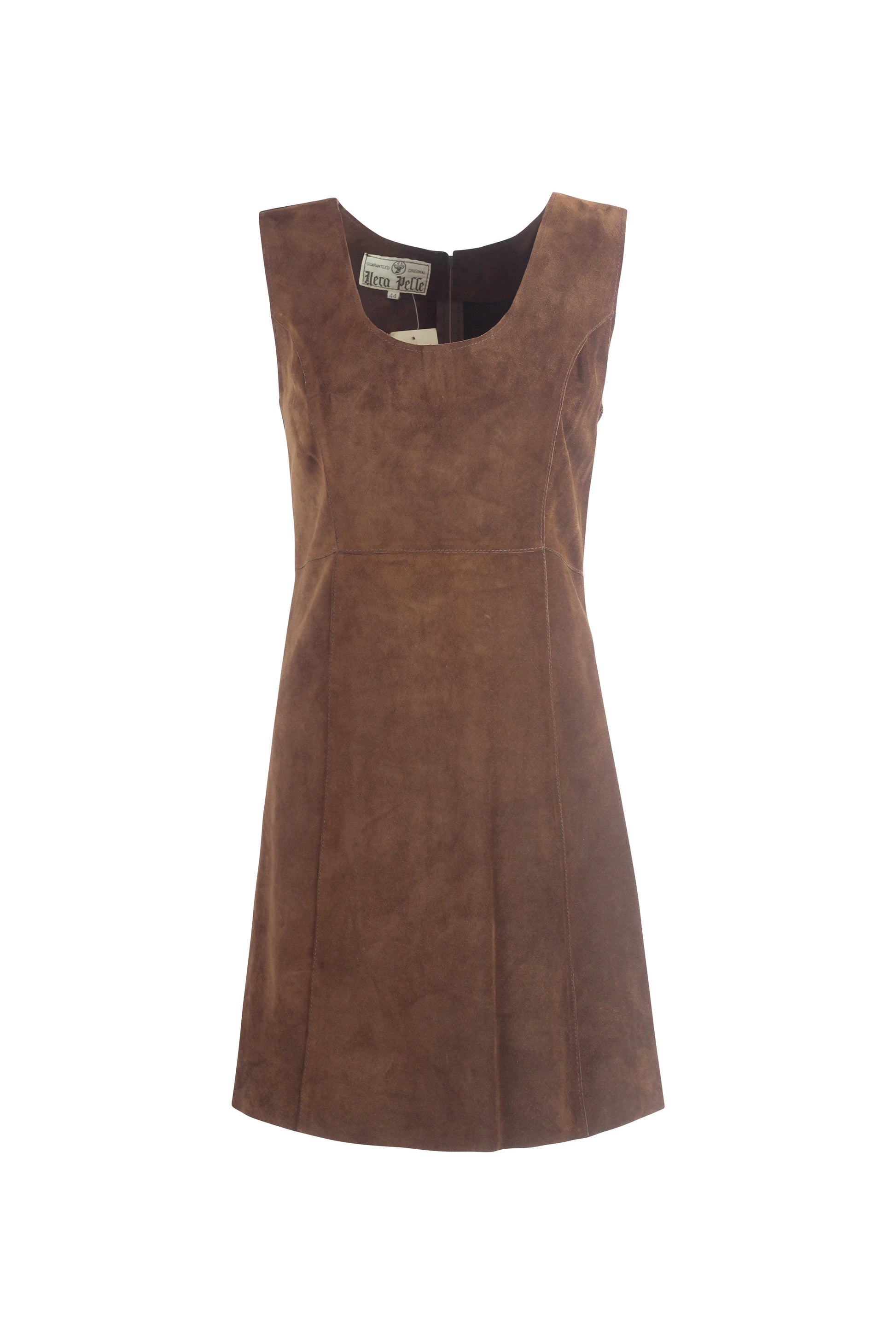 Brown Suede Sleeveless Dress