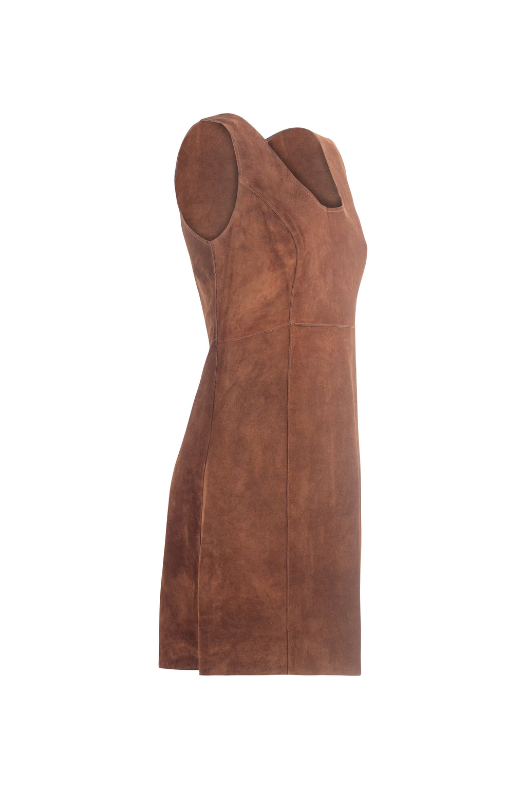 Brown Suede Sleeveless Dress
