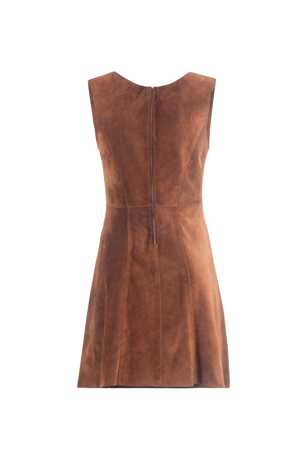 Brown Suede Sleeveless Dress