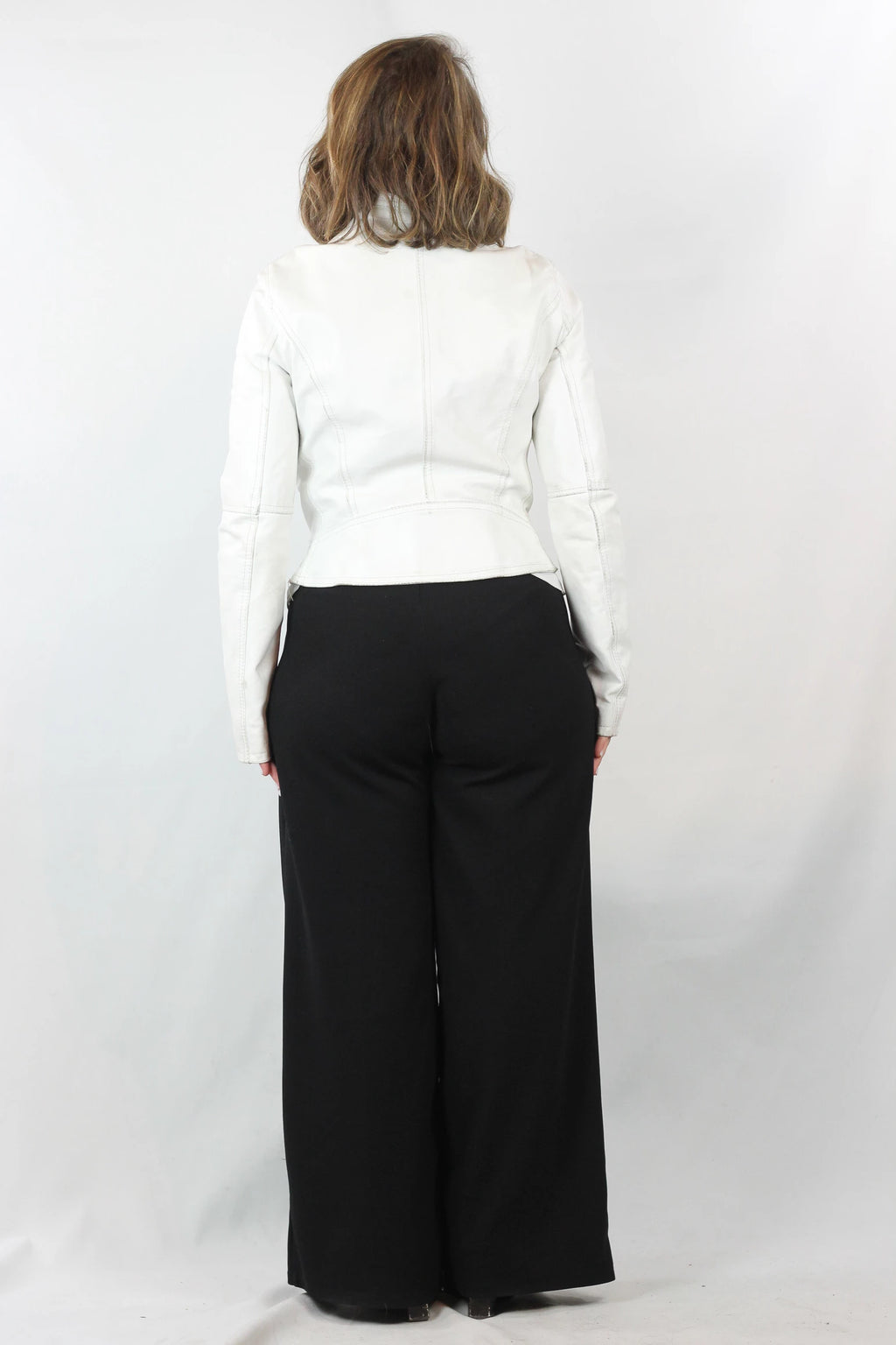 White Leather Biker Jacket
