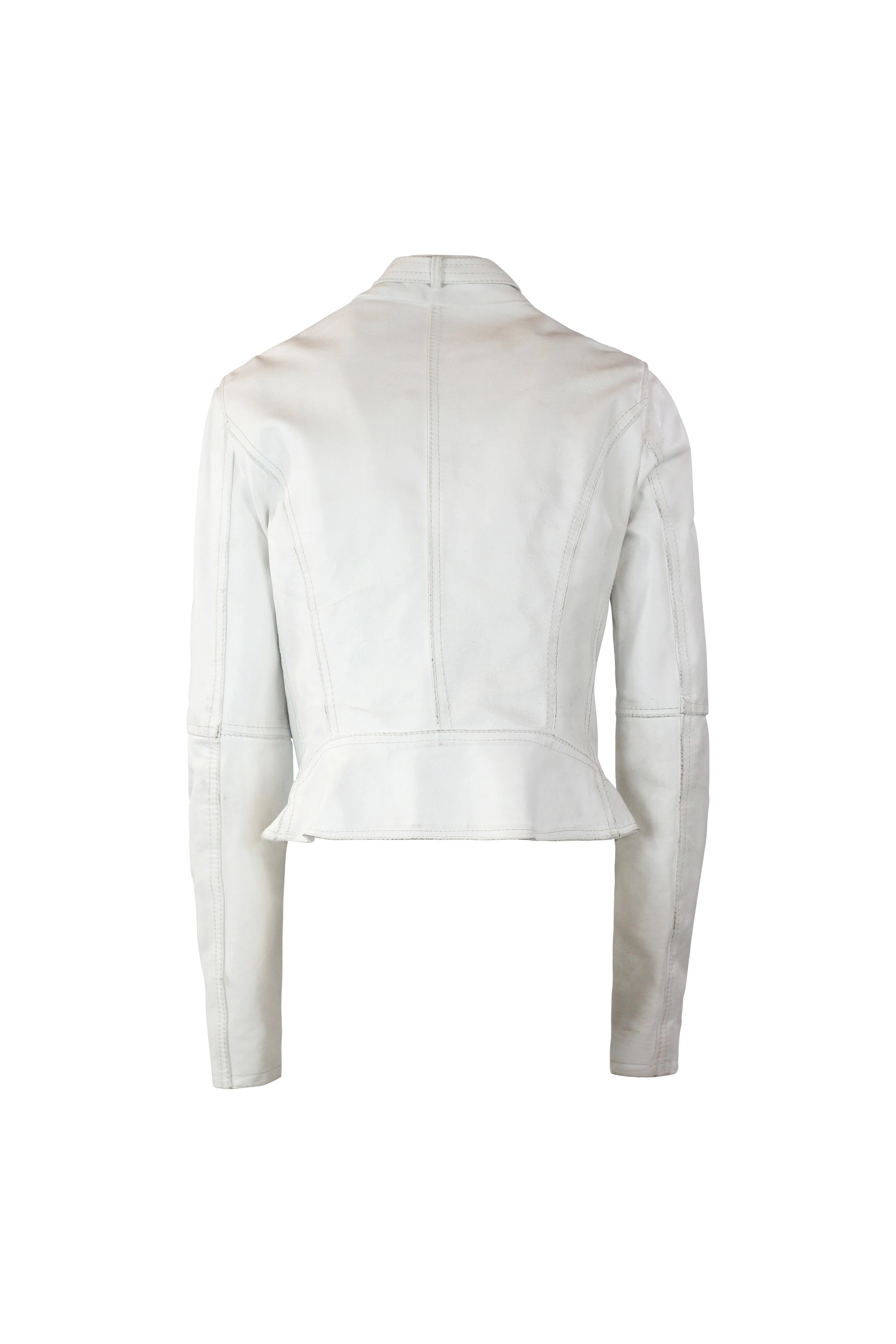 White Leather Biker Jacket