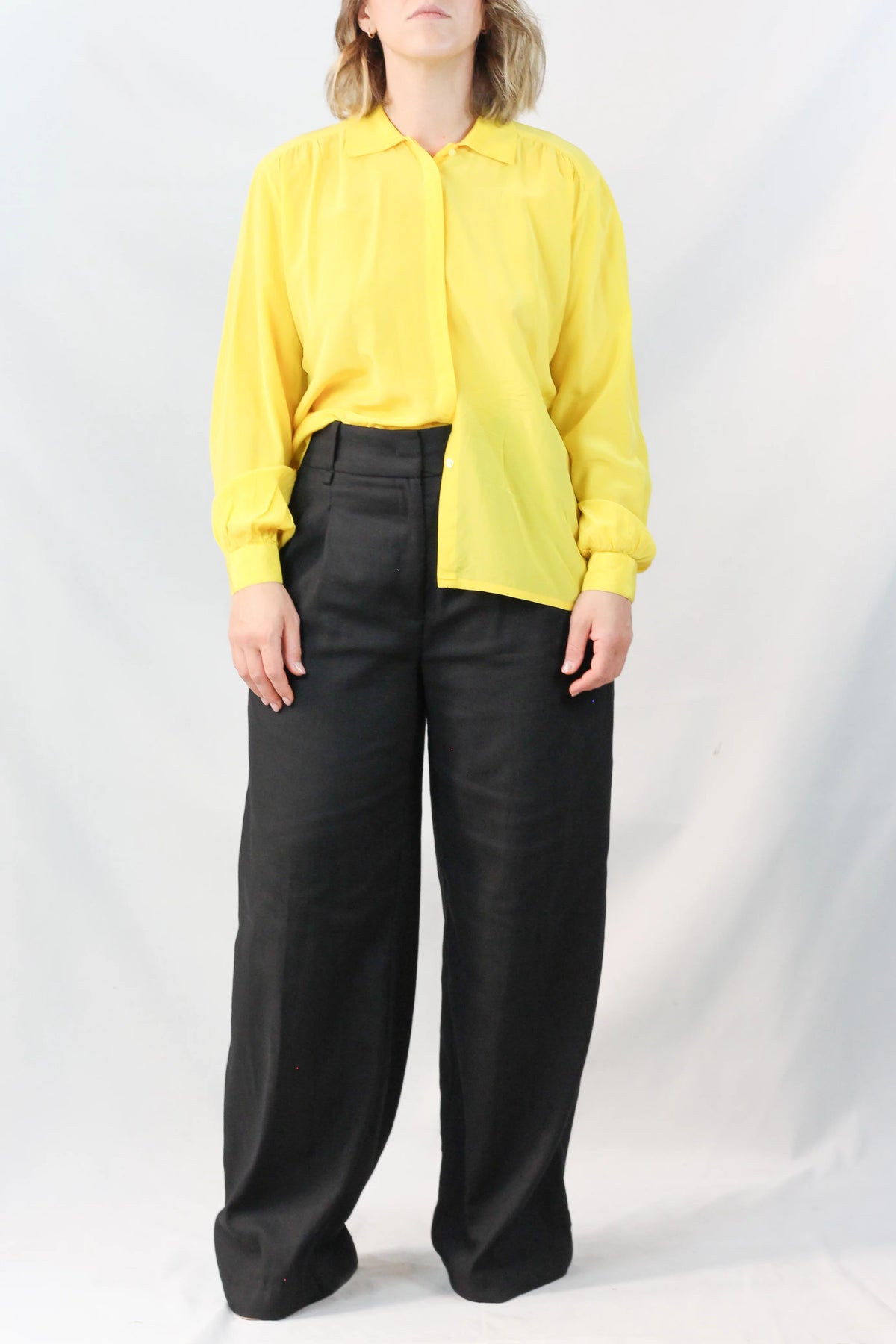 Yellow silk blouse