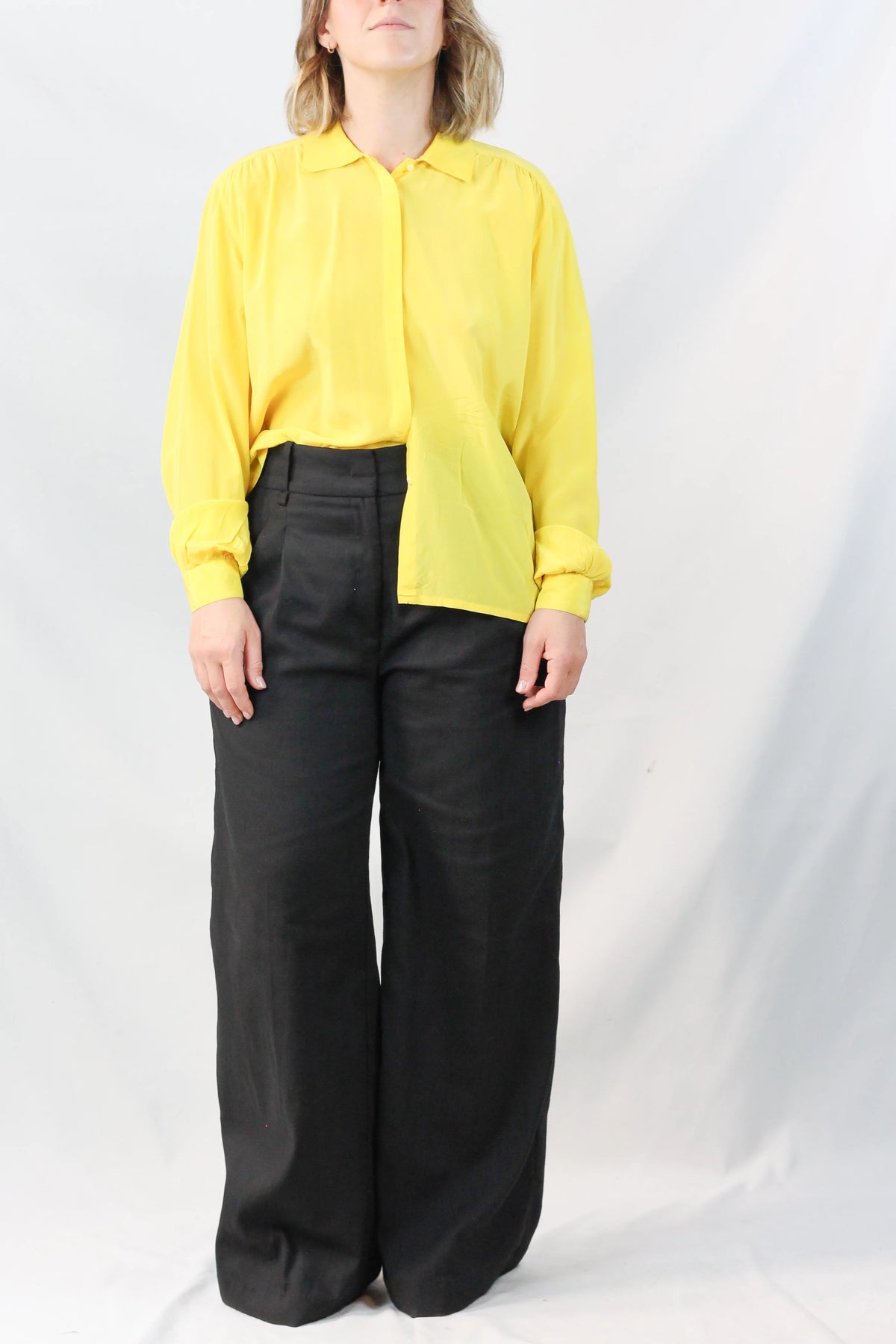 Yellow silk blouse