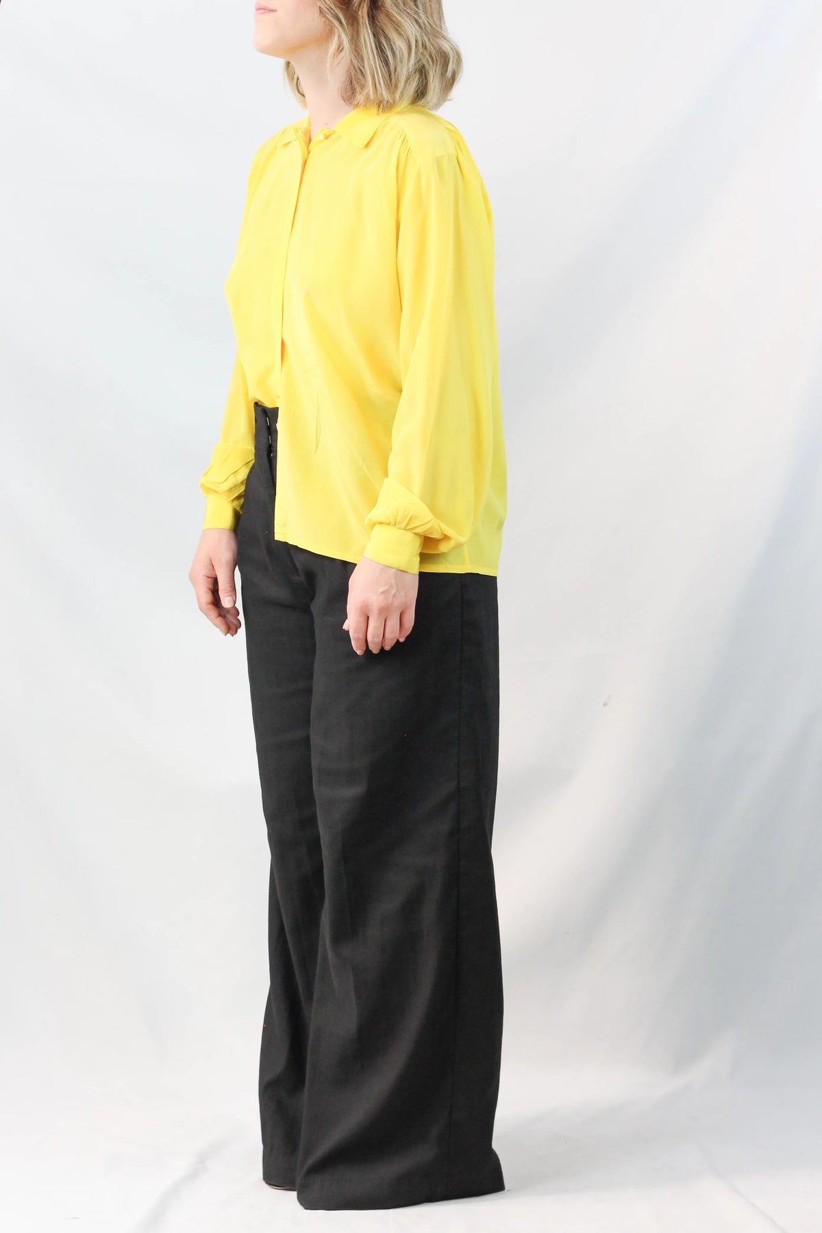 Yellow silk blouse