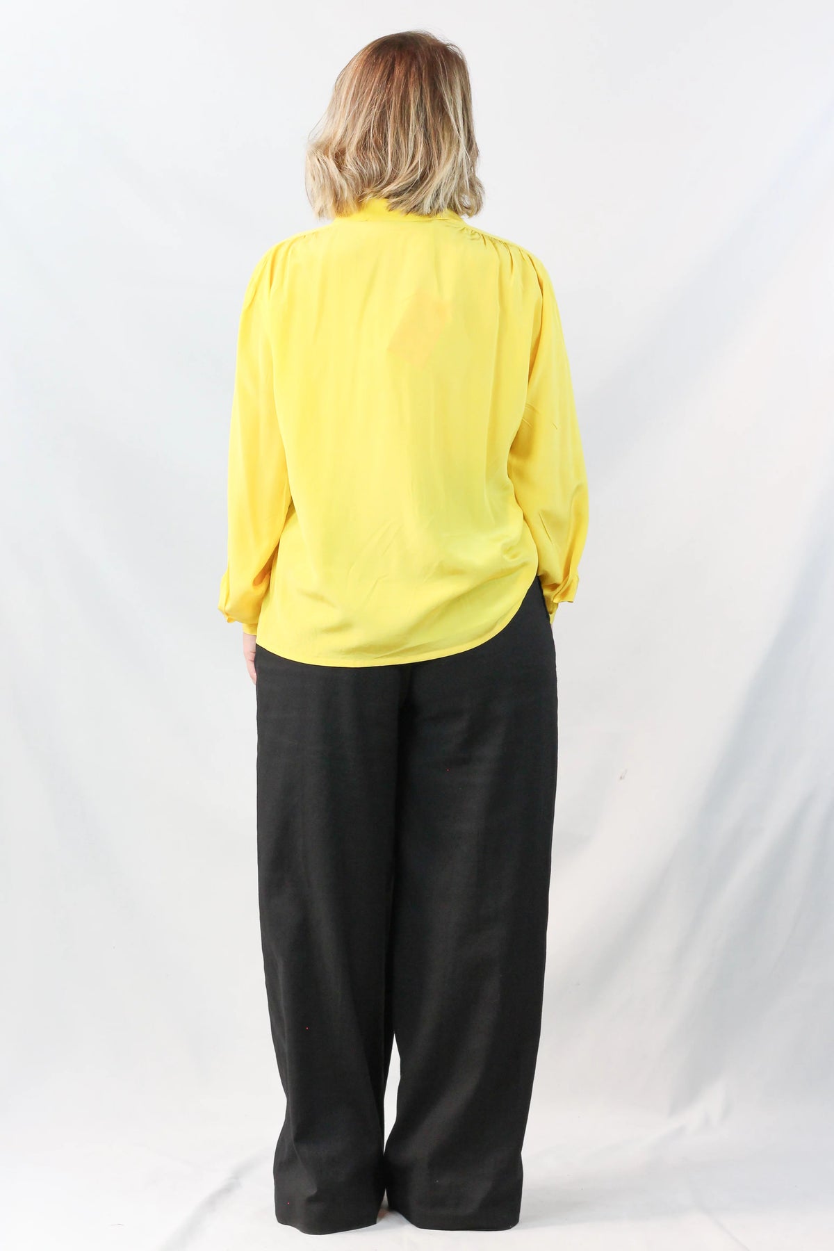 Yellow silk blouse