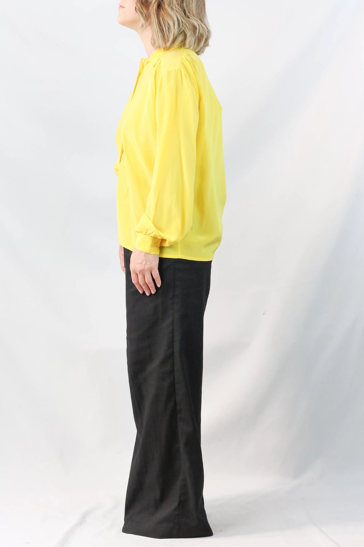 Yellow silk blouse