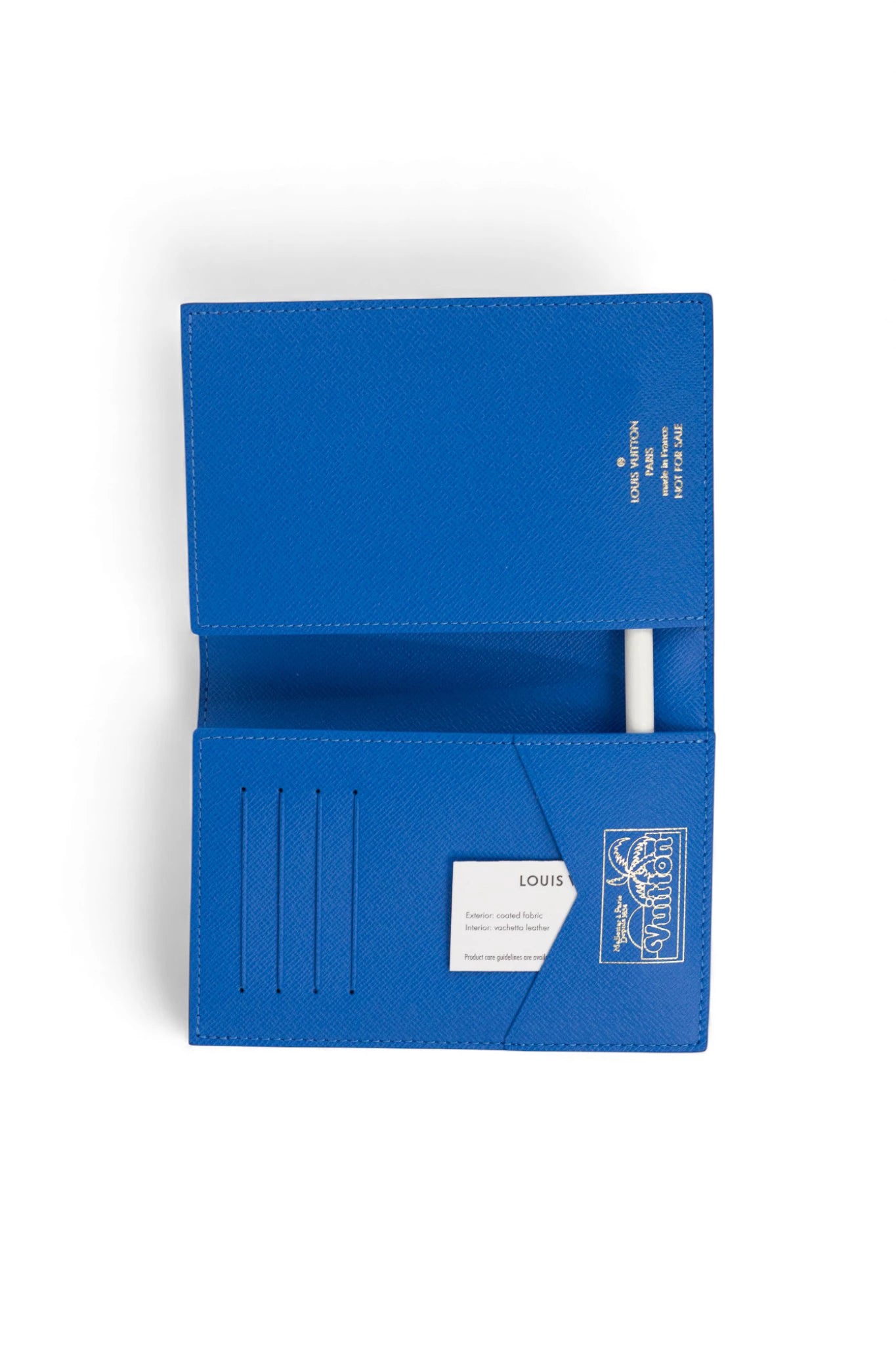 Passport Holder in Blue Hawaiian-Inspired Monogram Pattern